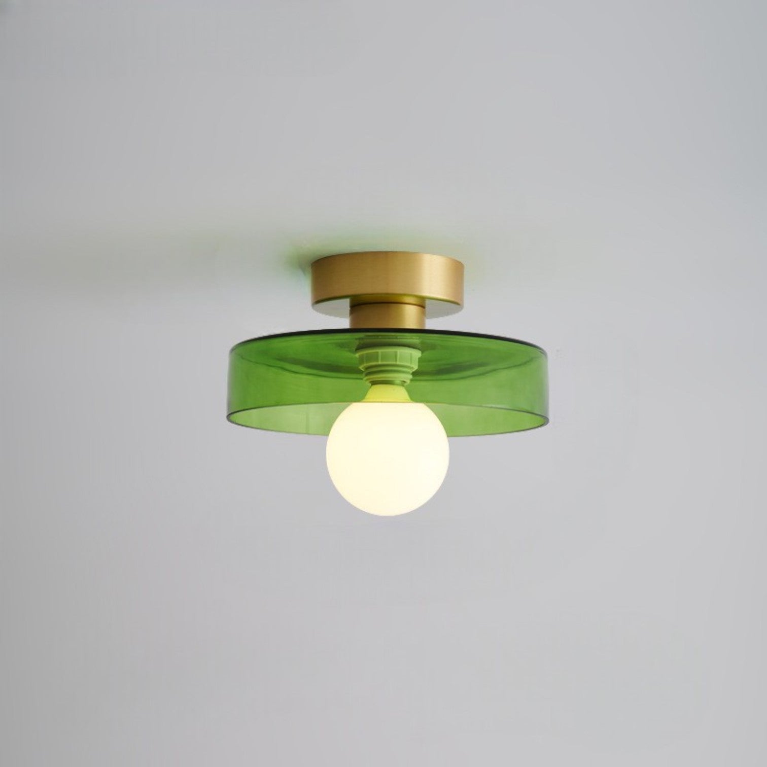 Bela Bauhaus Ceiling Lamp | Brass & Glass, Warm White Illumination