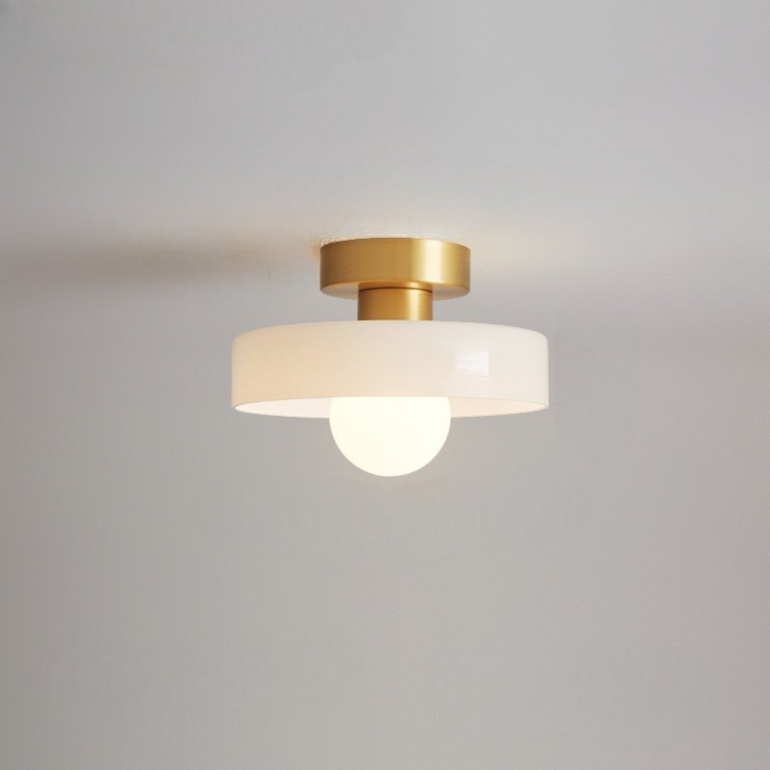 Bela Bauhaus Ceiling Lamp | Brass & Glass, Warm White Illumination