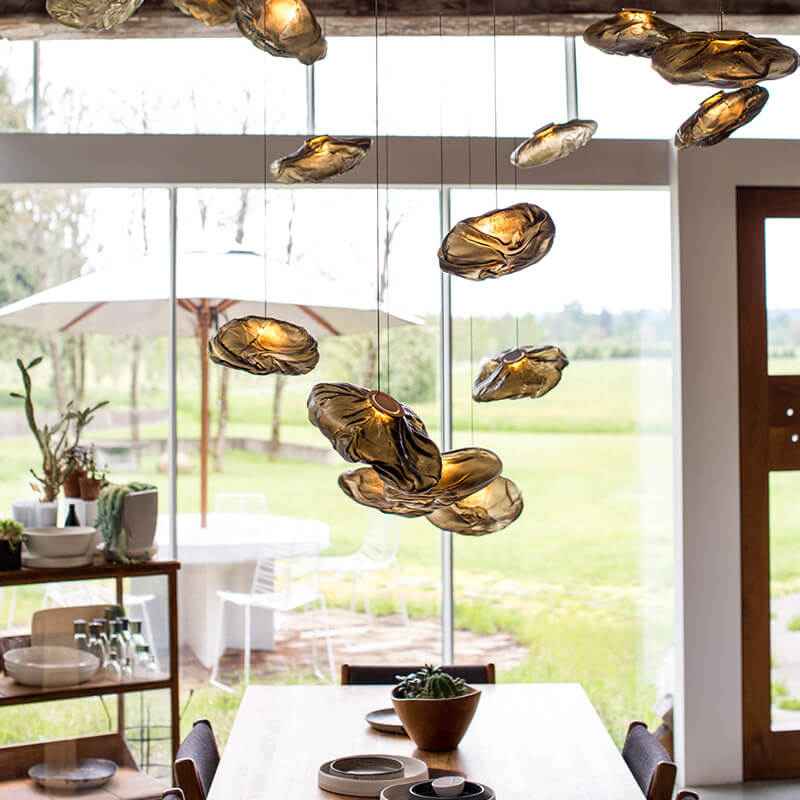 Contemporary Cloud-Shaped Glass 1-Light Pendant Suspension Light