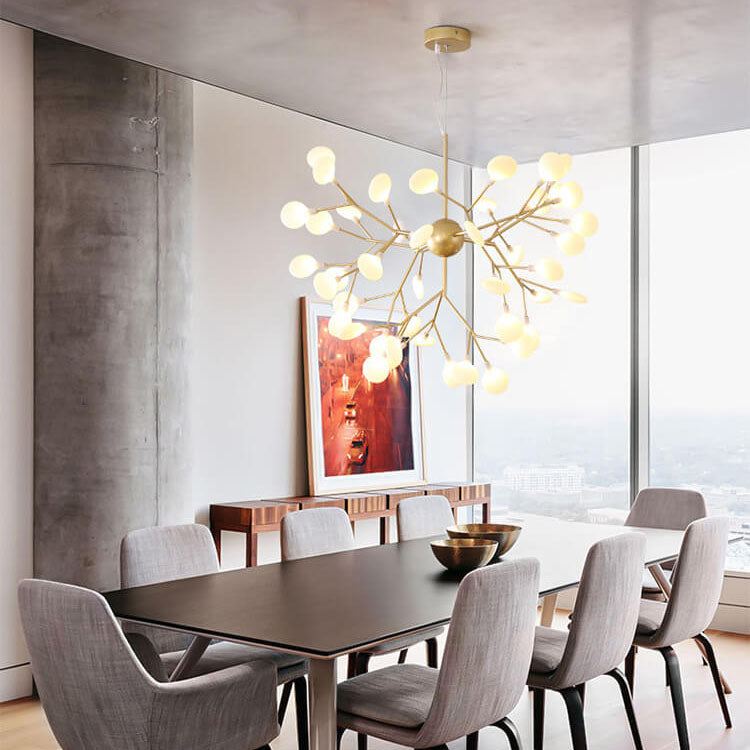 Contemporary Metal Branch LED Chandeliers with 27/36 Firefly Lights
