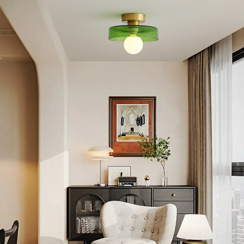 Bela Bauhaus Ceiling Lamp | Brass & Glass, Warm White Illumination