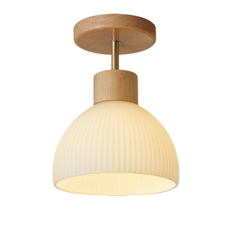Ailsa Ceiling Lamp | Natural Wood & Glass, Soft Ambient Lighting