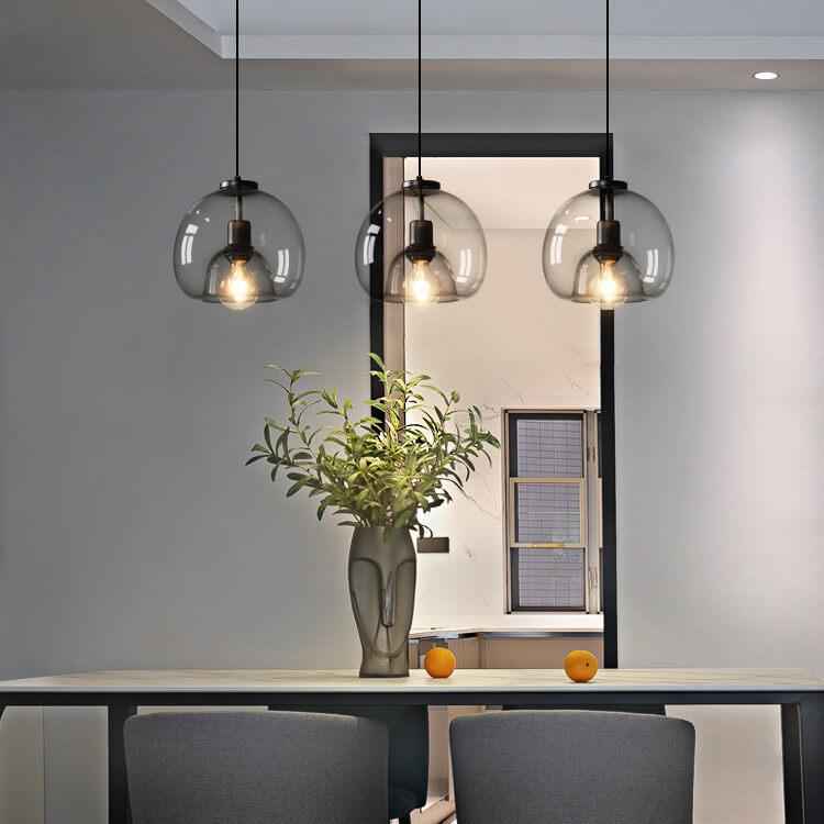 Elegant Smoke Gray Hand-Blown Glass Dome Pendant Light - 1-Light Design