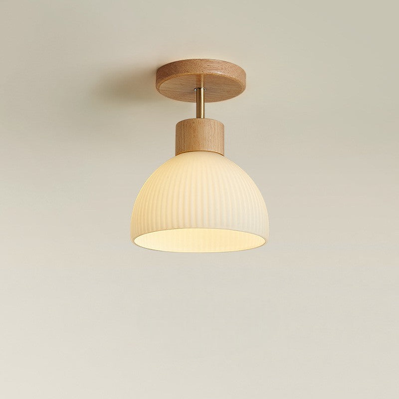 Ailsa Ceiling Lamp | Natural Wood & Glass, Soft Ambient Lighting