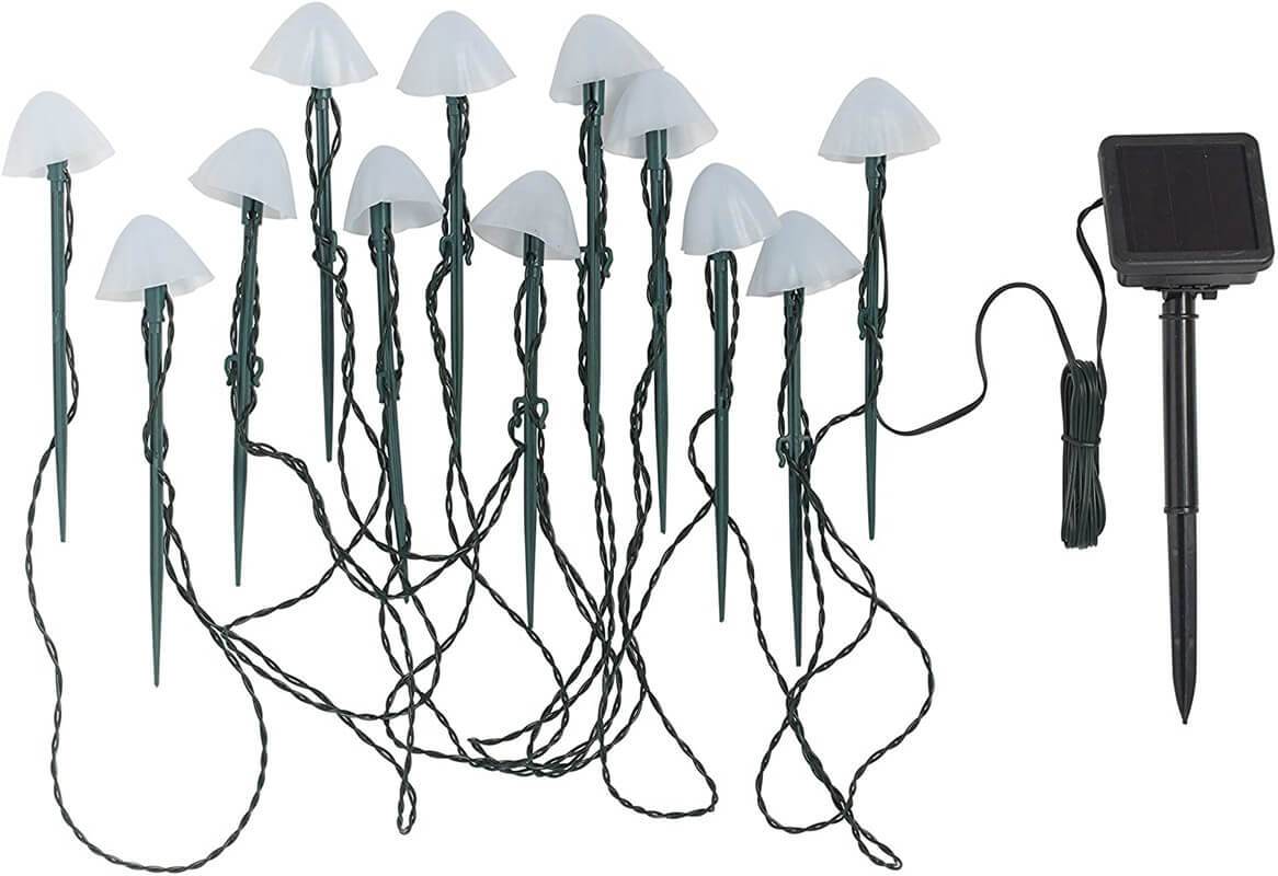 Modern Solar LED Mushroom String Lights for Outdoor Patios