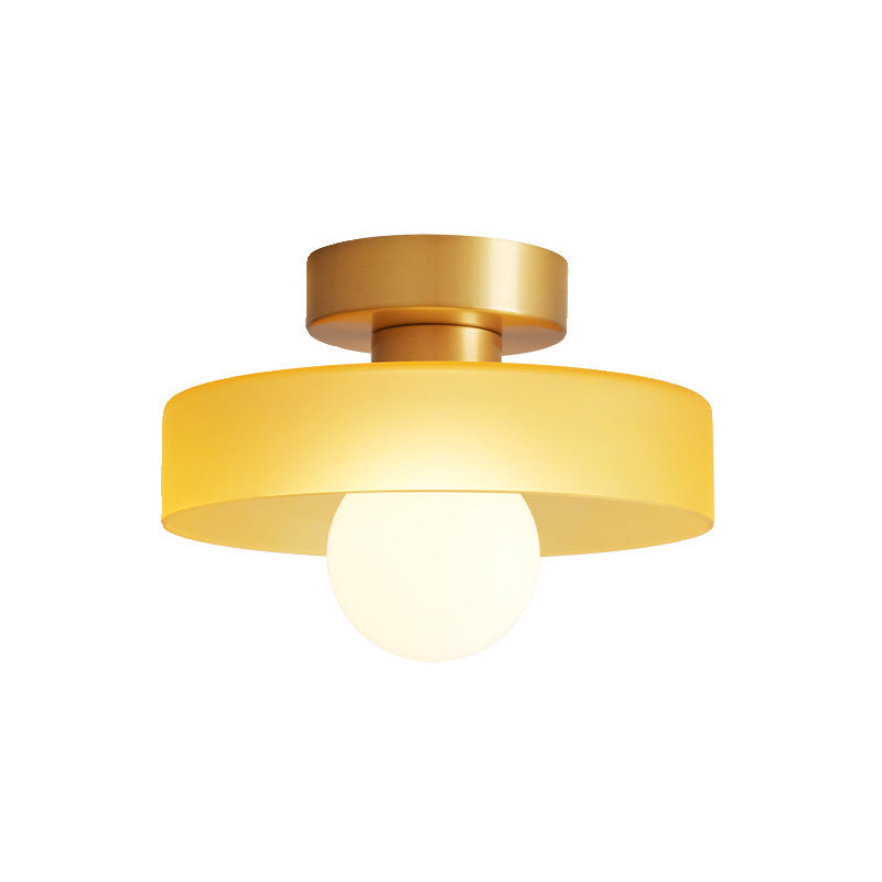 Bela Bauhaus Ceiling Lamp | Brass & Glass, Warm White Illumination