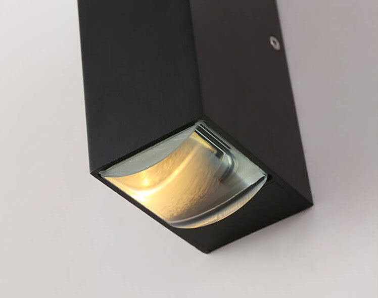 Contemporary Double-Headed LED Wall Sconce Lamp with Aluminum Lens for Outdoor Patios