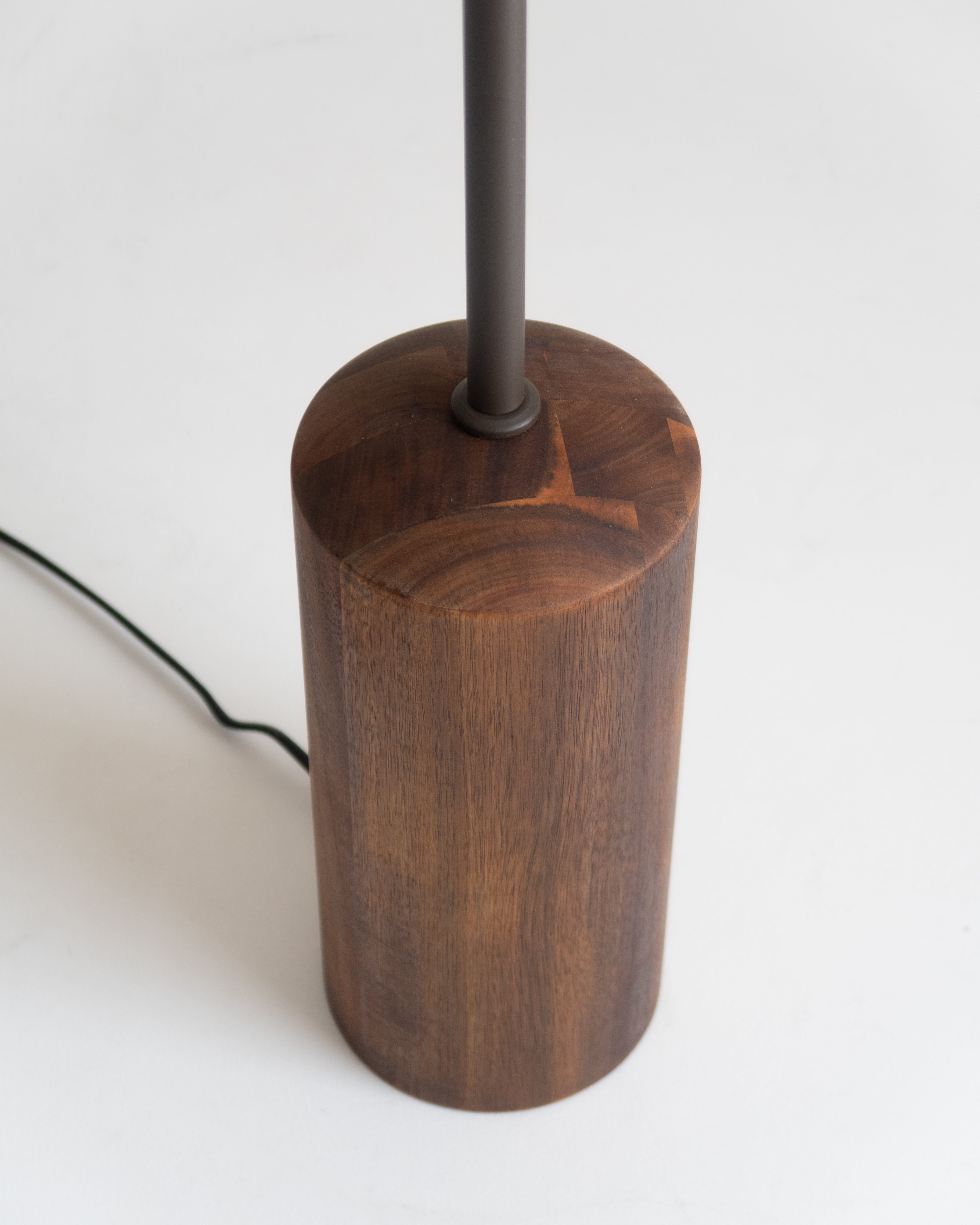 Oren Floor Lamp | Walnut Base, Fabric Drum Shade