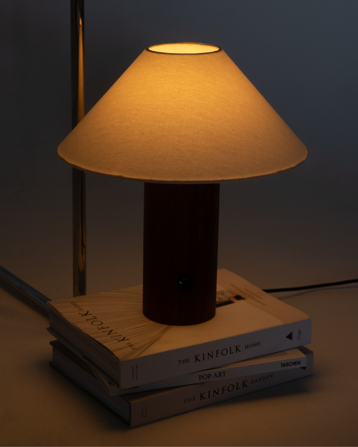 Oriana Table Lamp | Solid Wood Column, Fabric Shade