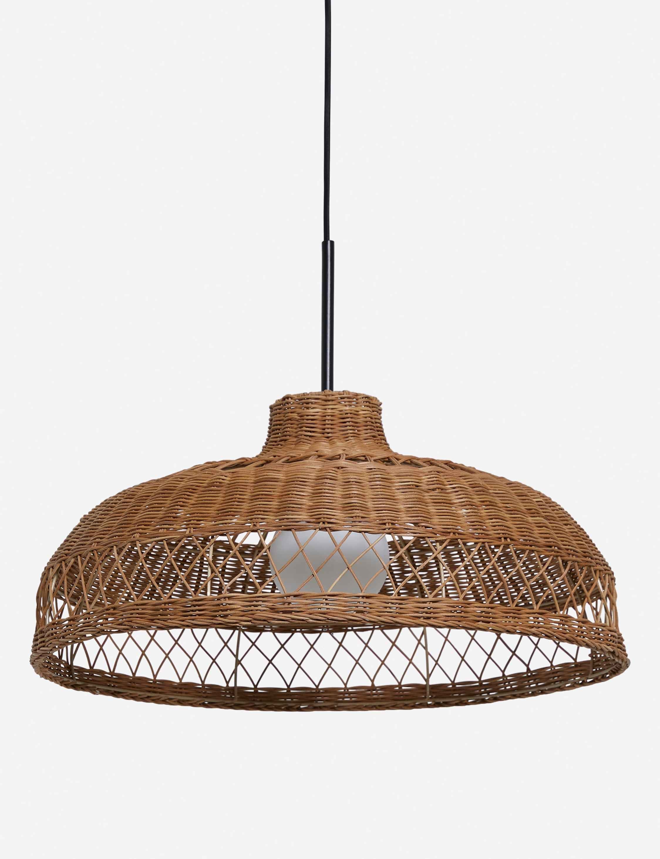 Oriana Wicker Pendant Light | Woven Openings, Warm Glow