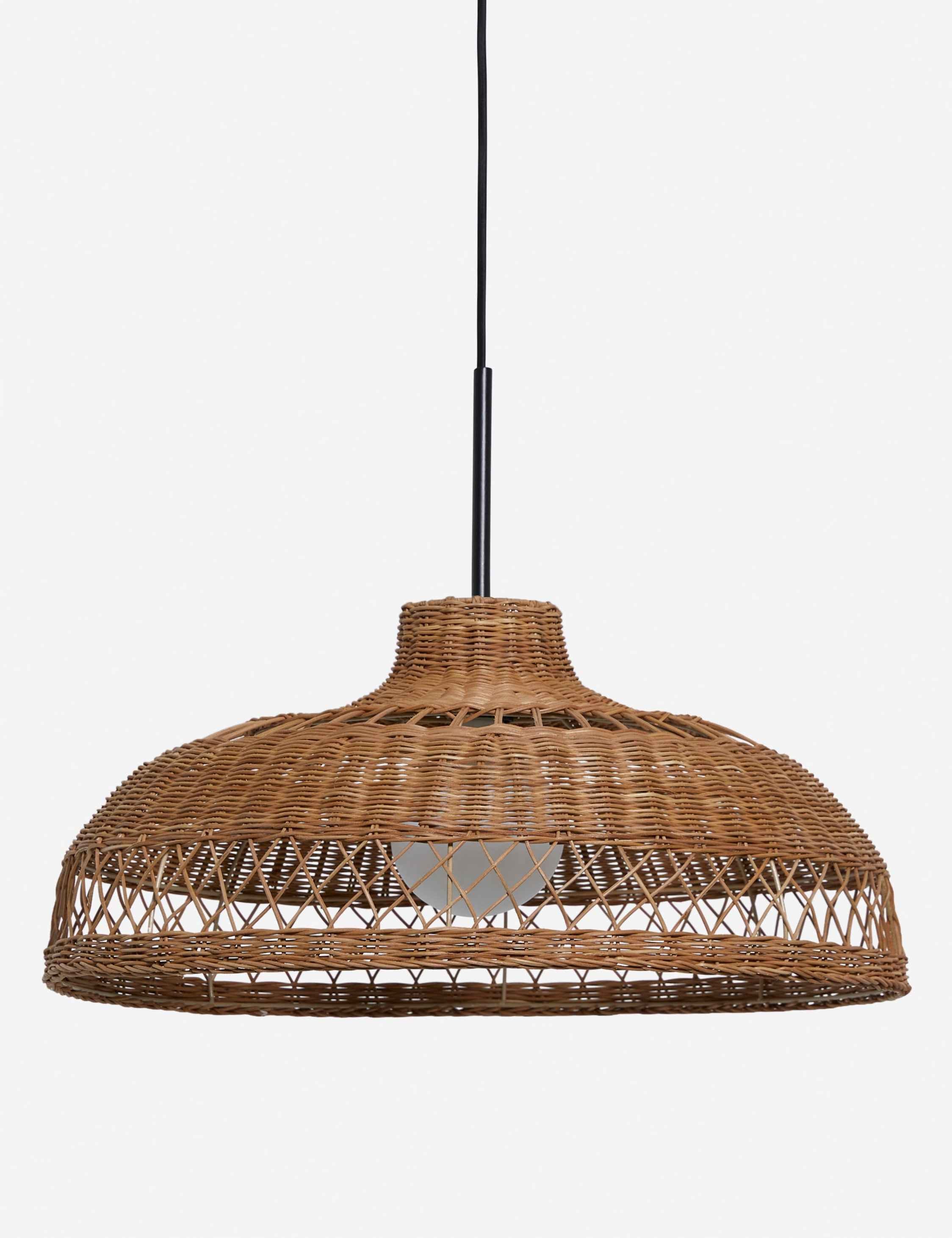 Oriana Wicker Pendant Light | Woven Openings, Warm Glow