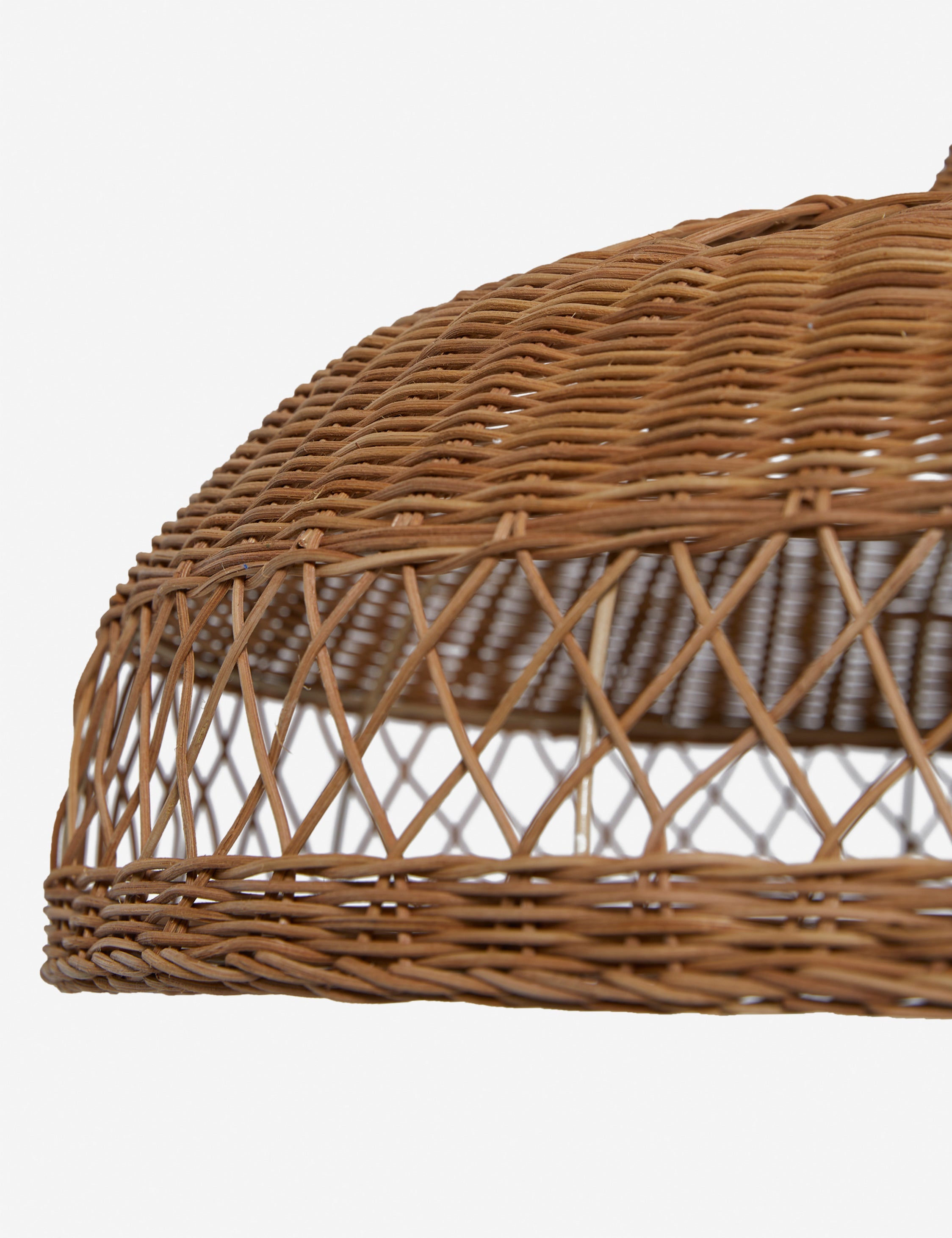 Oriana Wicker Pendant Light | Woven Openings, Warm Glow