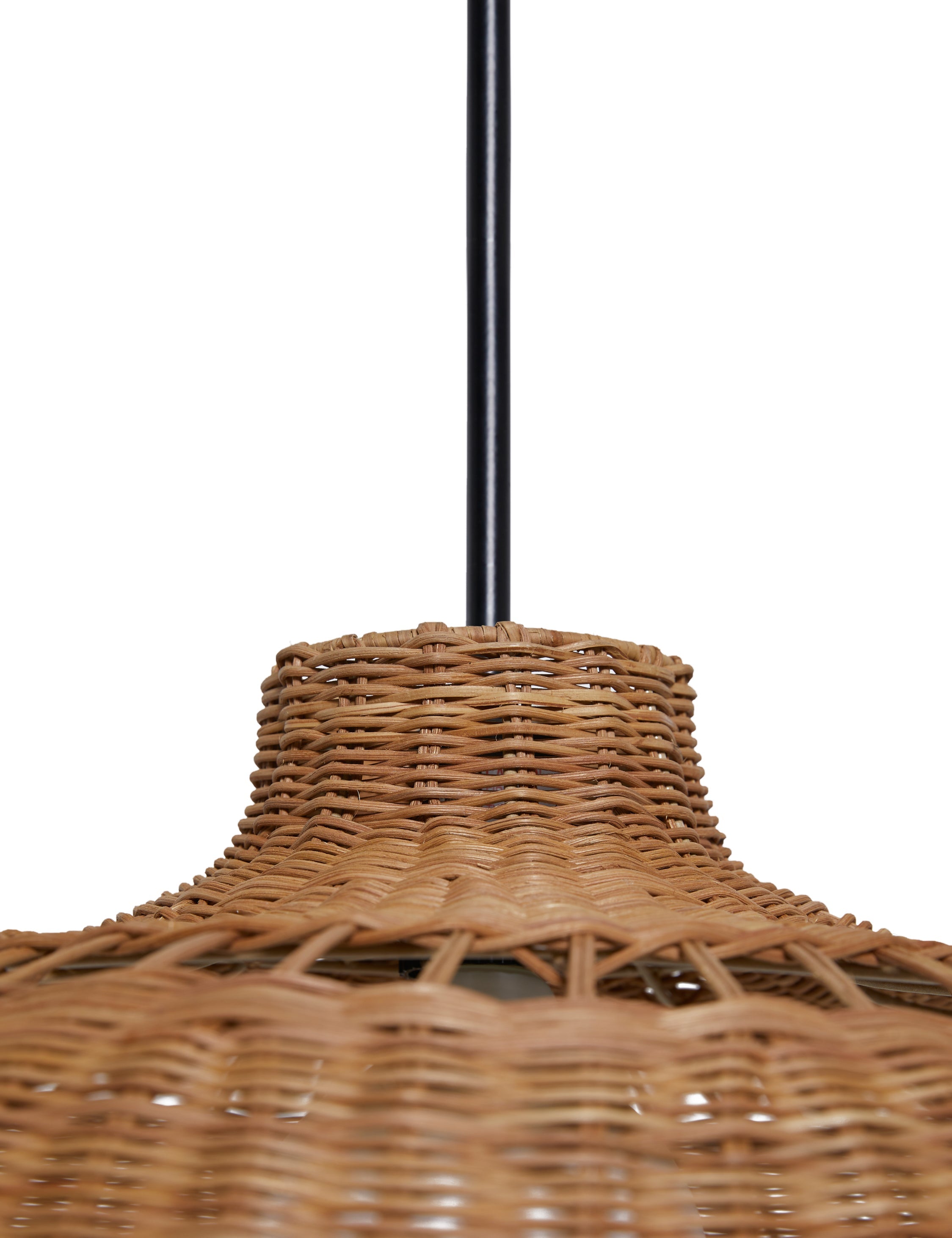 Oriana Wicker Pendant Light | Woven Openings, Warm Glow