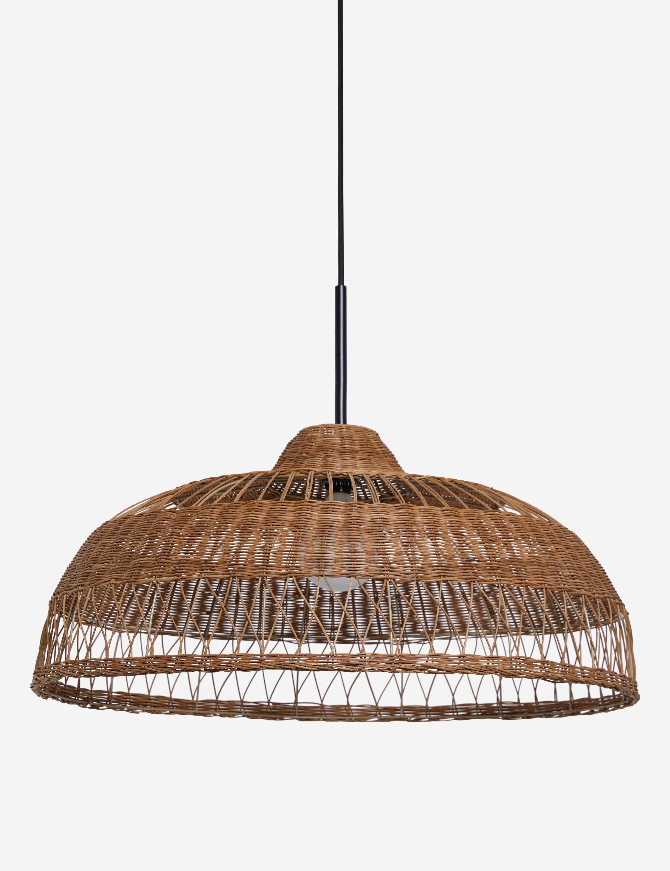 Oriana Wicker Pendant Light | Woven Openings, Warm Glow
