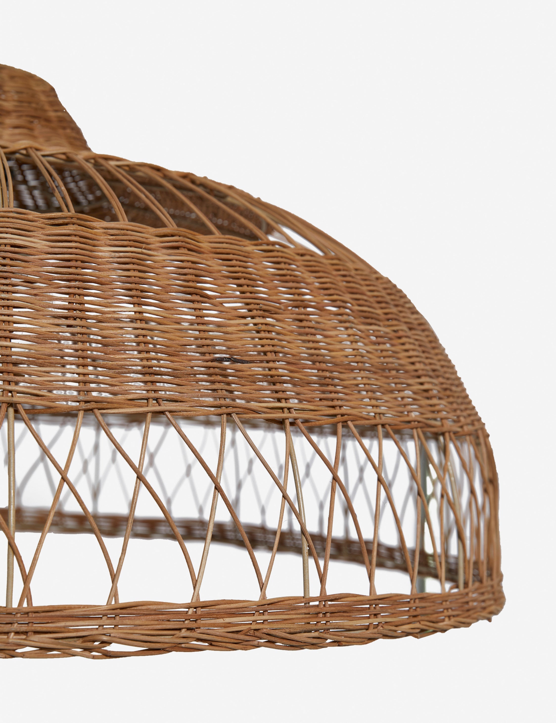 Oriana Wicker Pendant Light | Woven Openings, Warm Glow