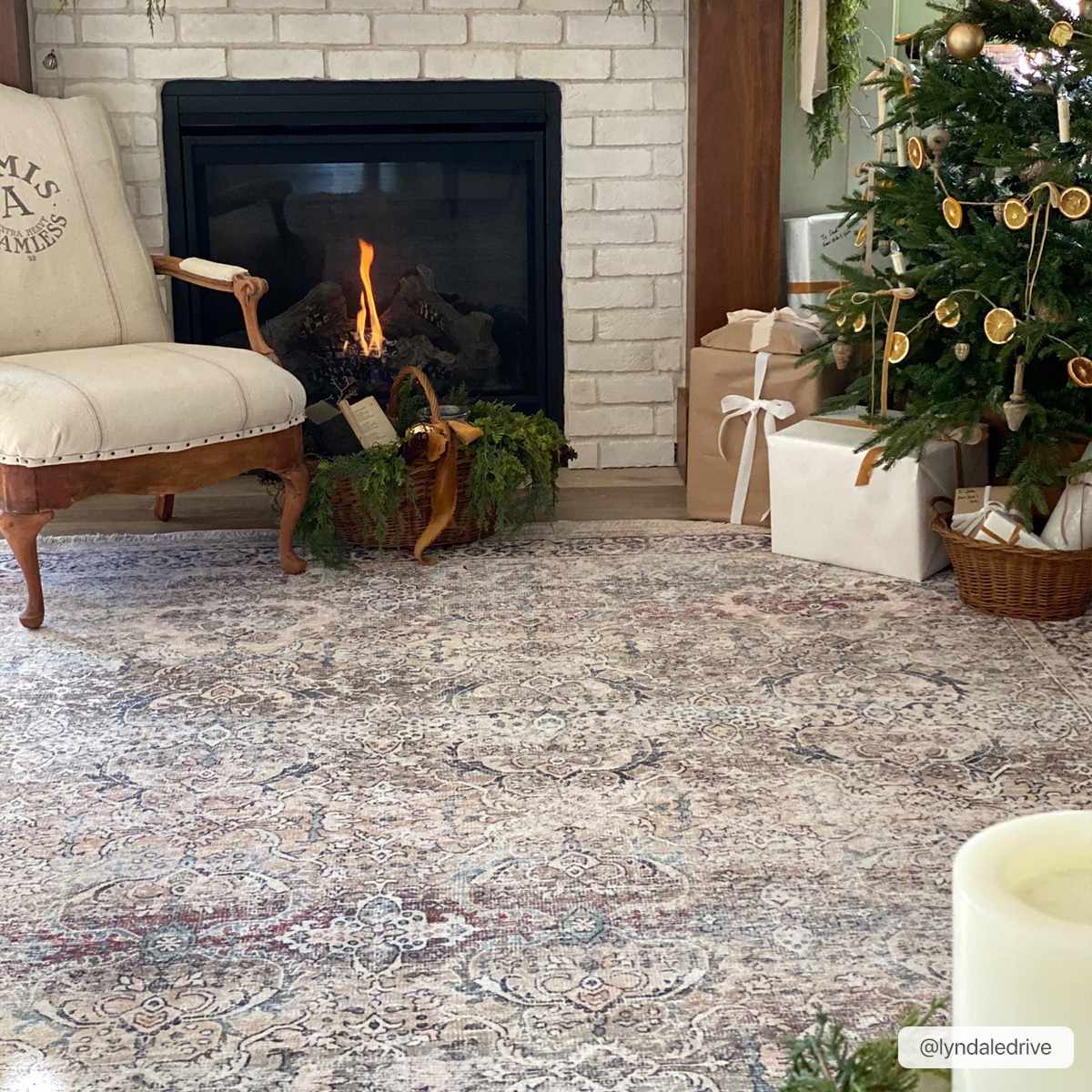 Olivio Washable Area Rug  Vintage Design, Soft Polyester