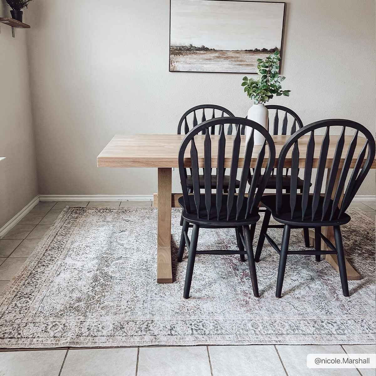 Olivio Washable Area Rug  Vintage Design, Soft Polyester