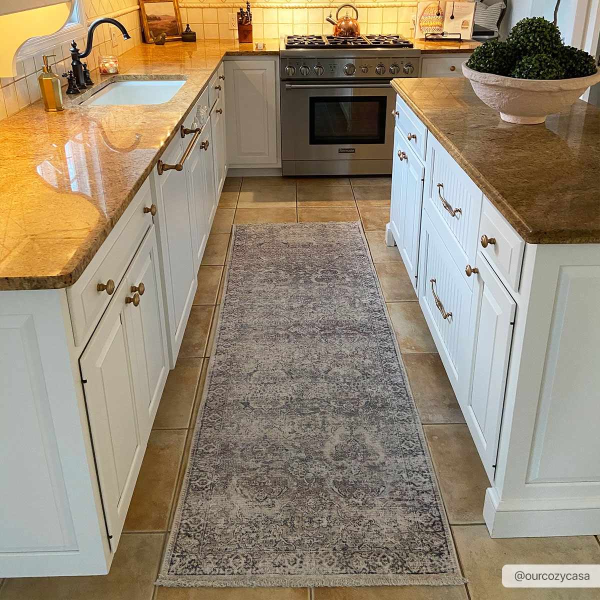 Olivio Washable Area Rug  Vintage Design, Soft Polyester