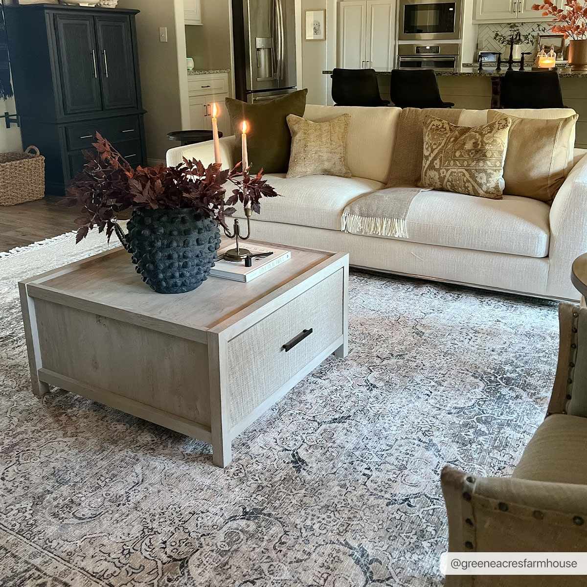 Olivio Washable Area Rug  Vintage Design, Soft Polyester