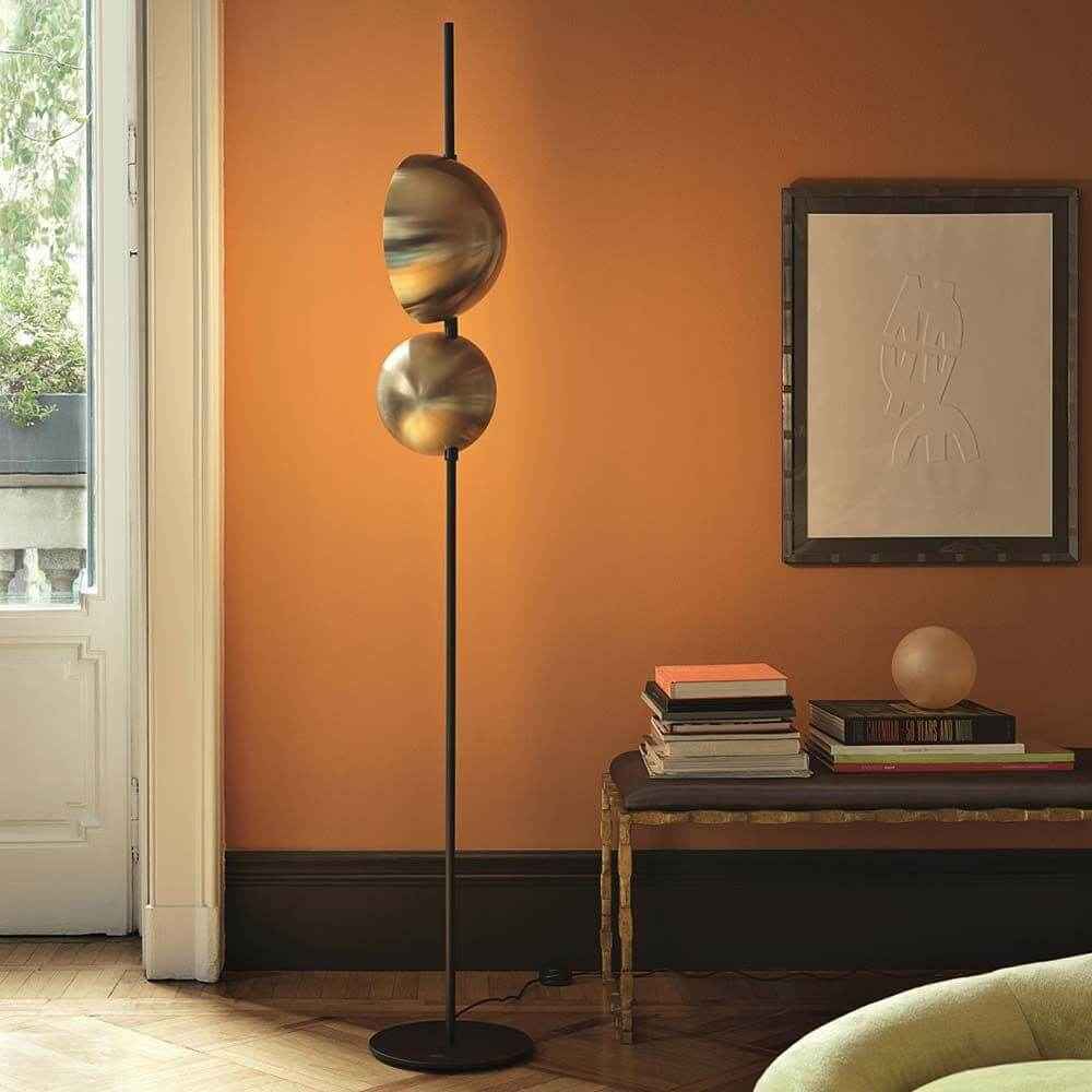 Oluce LED Floor Lamp | Elegant Gold Finish