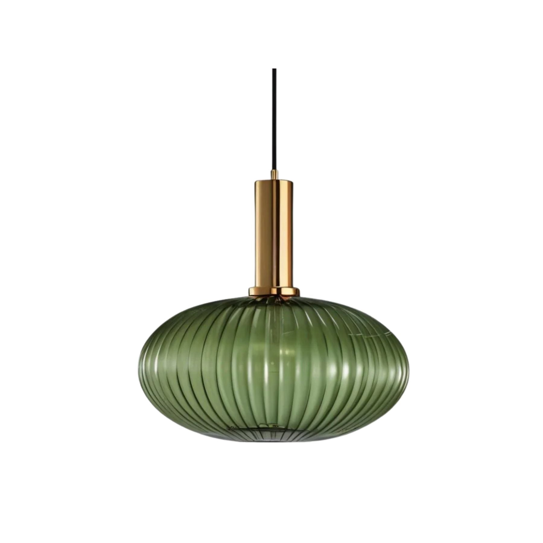 Bello Hanglamp | Geribbeld Glas, Messing E27
