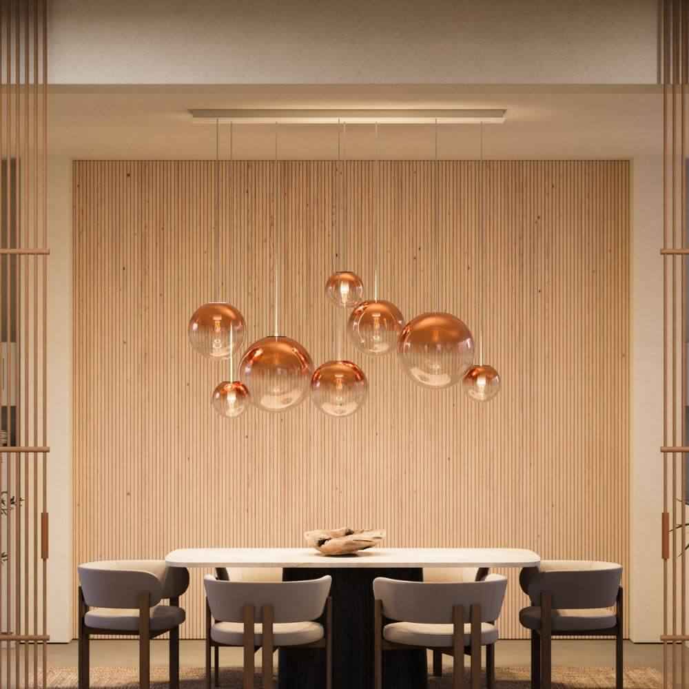 Bello Orb Pendant Lamp | 8-Flame, Customizable Glass Spheres