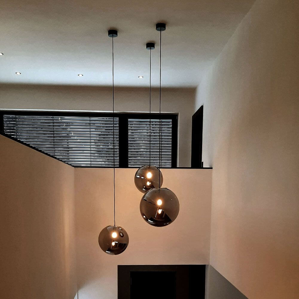 Breeza Orb Gallery Light | 5m Suspension, Clear Glass Ball