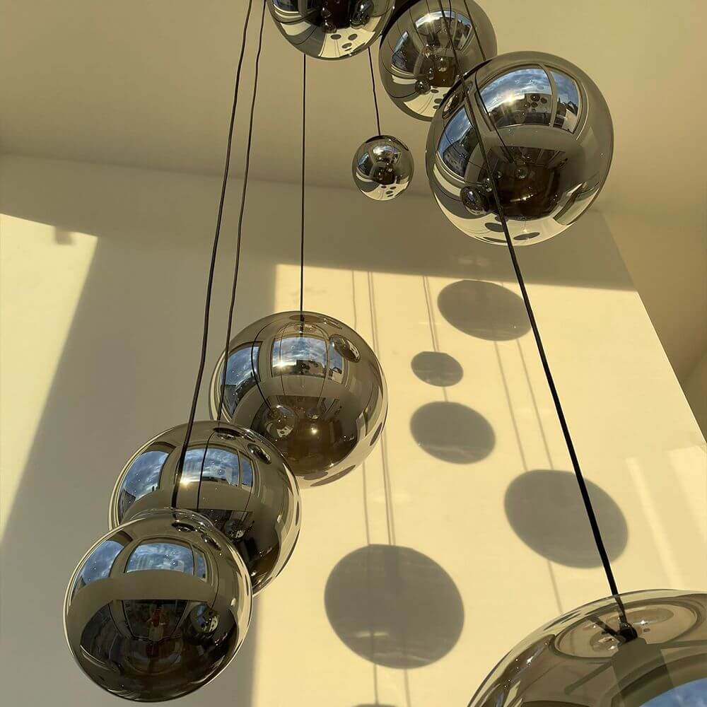 Breeza Orb Gallery Light | 5m Suspension, Clear Glass Ball