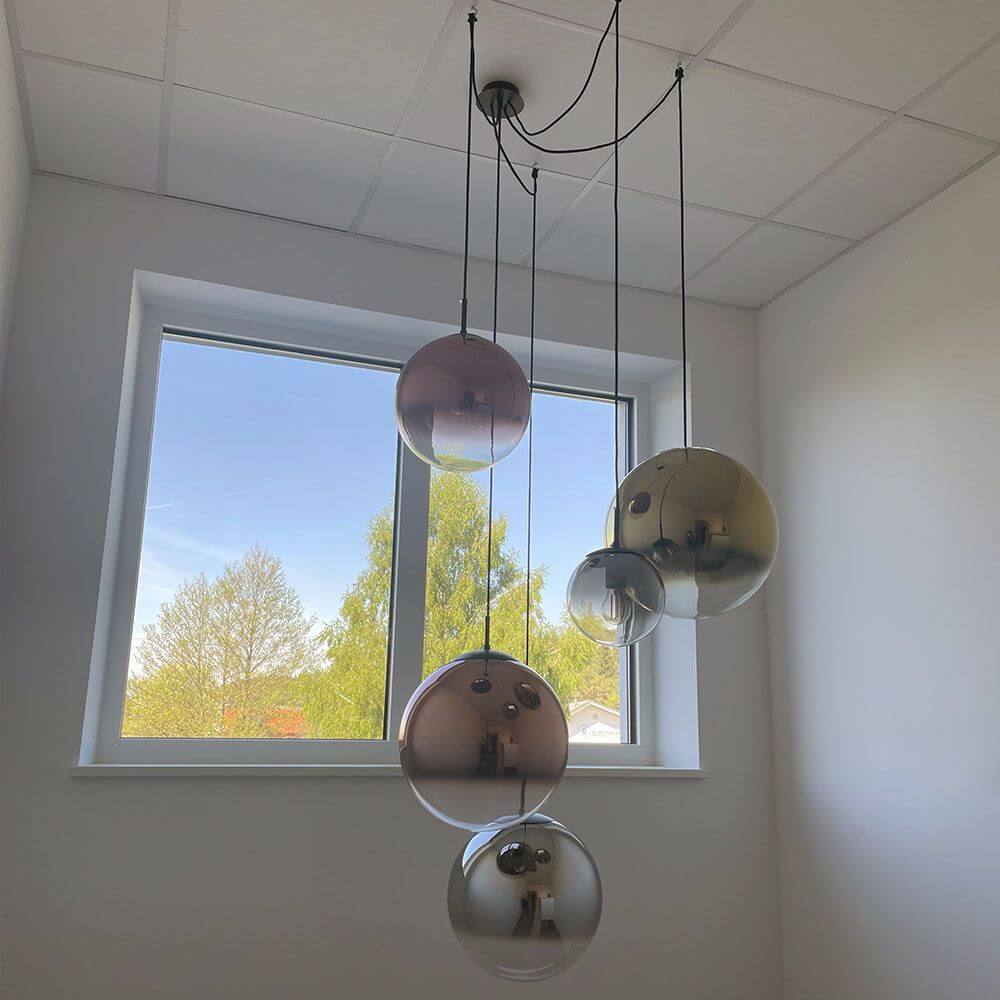 Breeza Orb Gallery Light | 5m Suspension, Clear Glass Ball