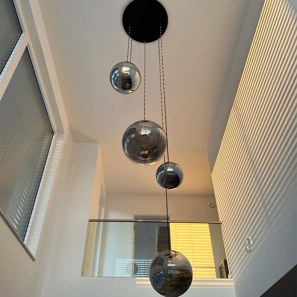 Breeza Orb Gallery Light | 5m Suspension, Clear Glass Ball