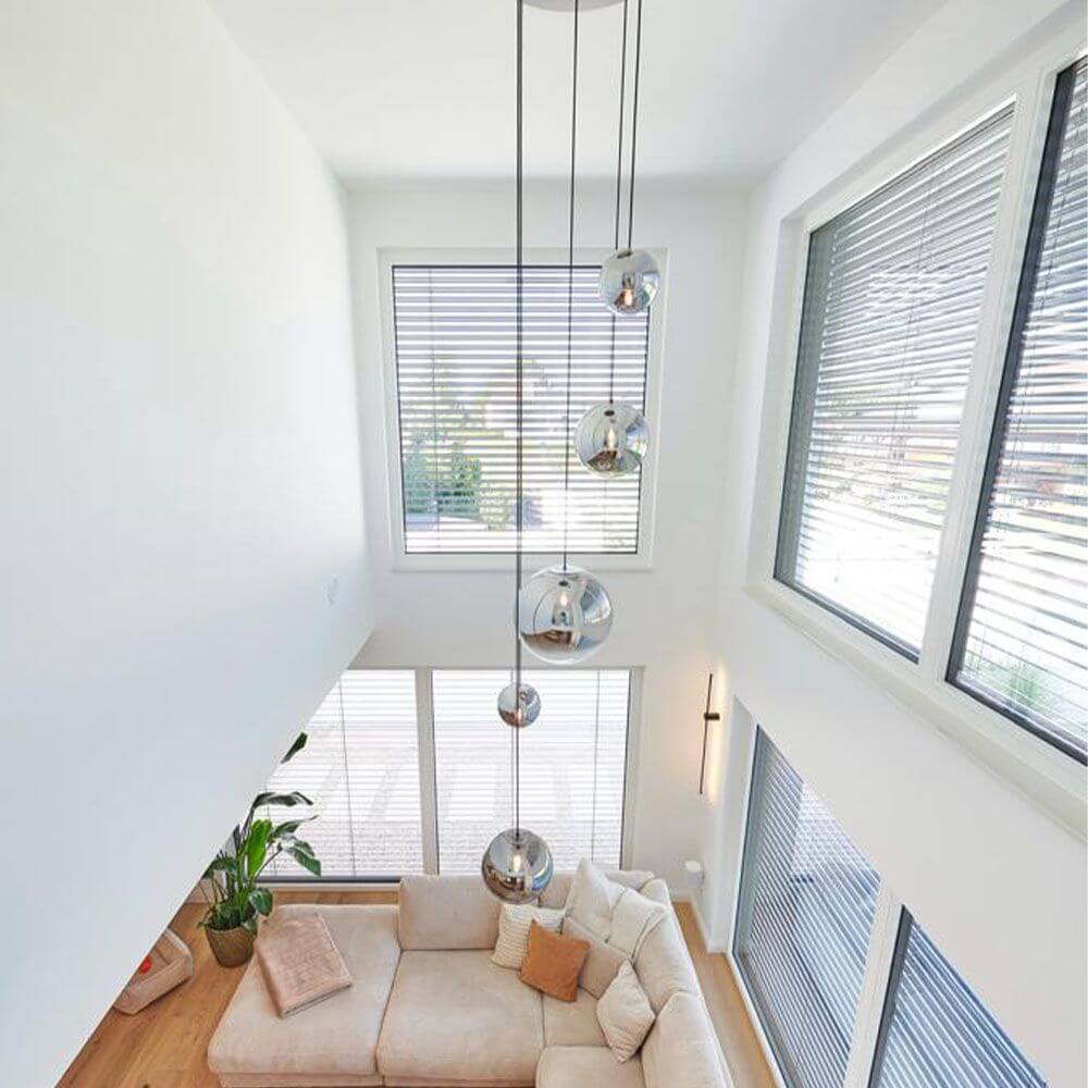 Breeza Orb Gallery Light | 5m Suspension, Clear Glass Ball