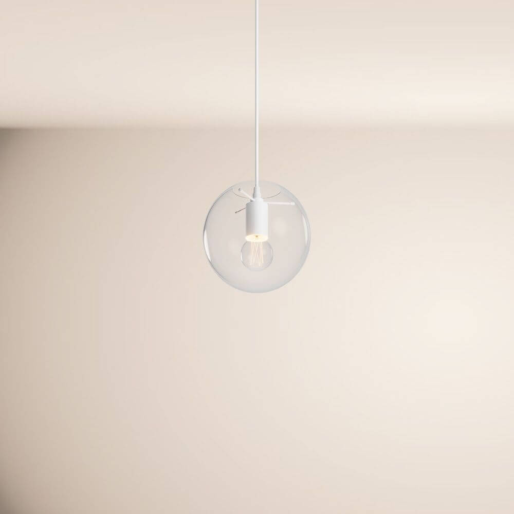 Bela Orb Glass Ball Pendant Light | 5m Suspension, E27 Socket