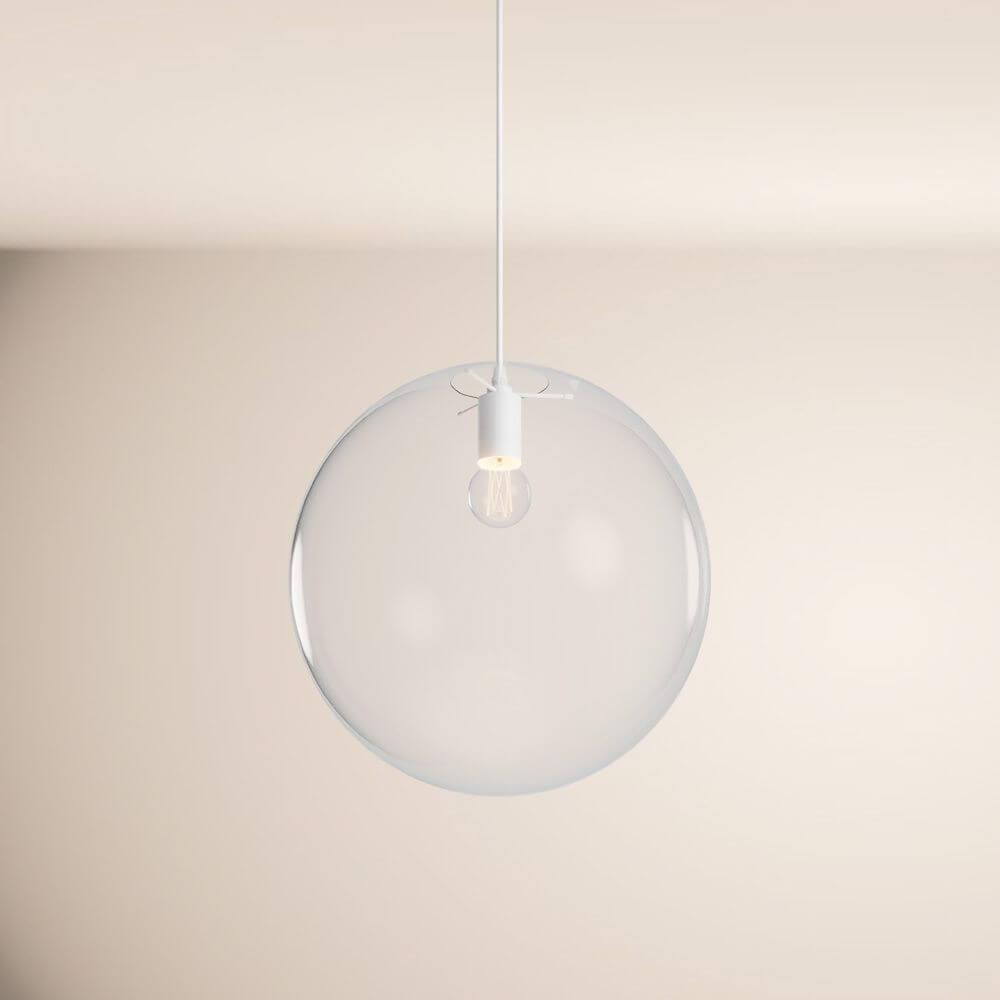 Bela Orb Glass Ball Pendant Light | 5m Suspension, E27 Socket