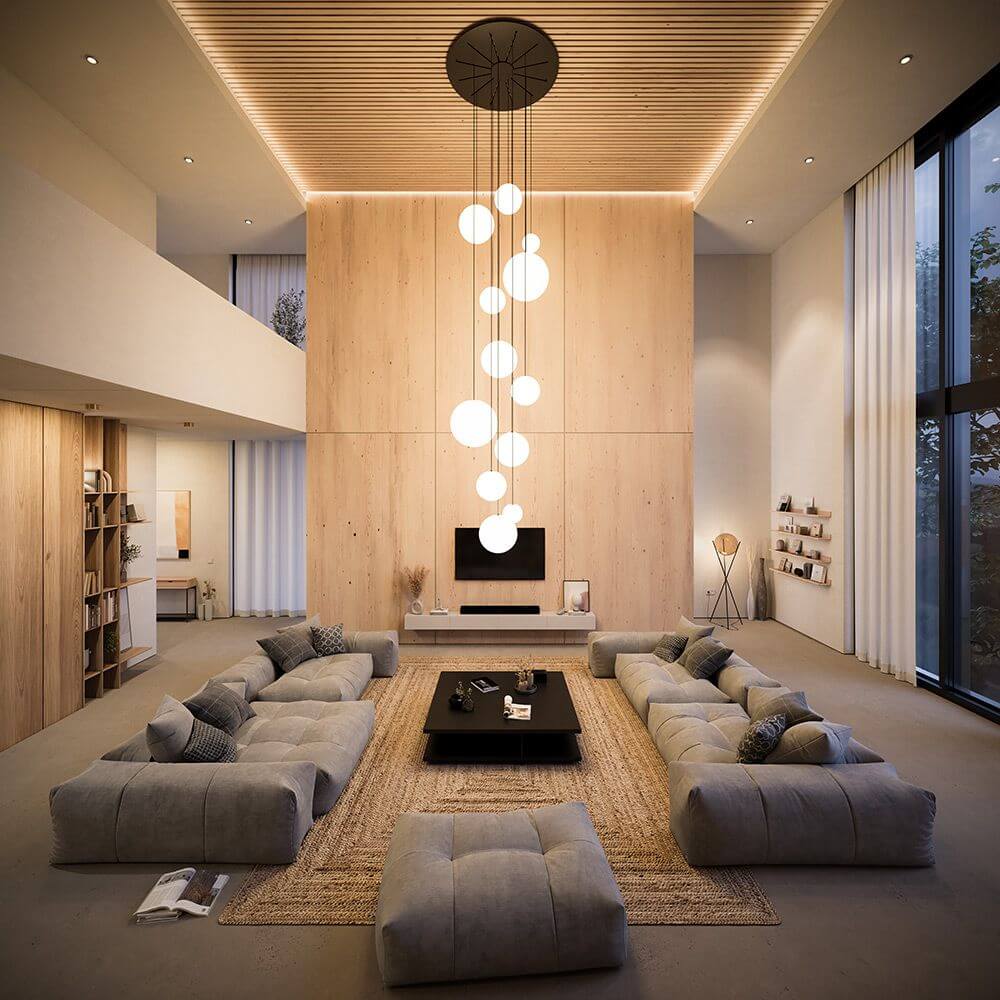 Bela Pendant Lamp | Hand-Blown Glass, 150cm Black Textile Cable