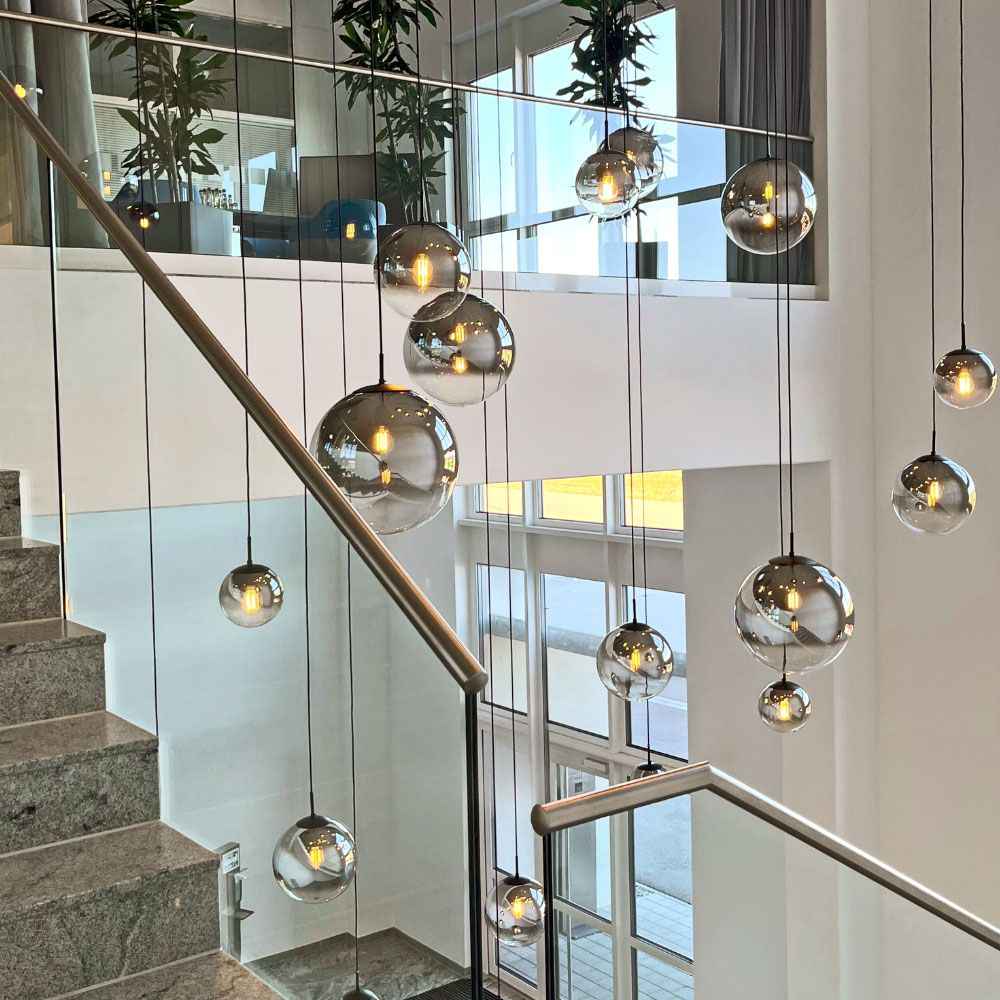 Bello Orb Glass Pendant Light | Hand-Blown Glass, Customizable Suspension
