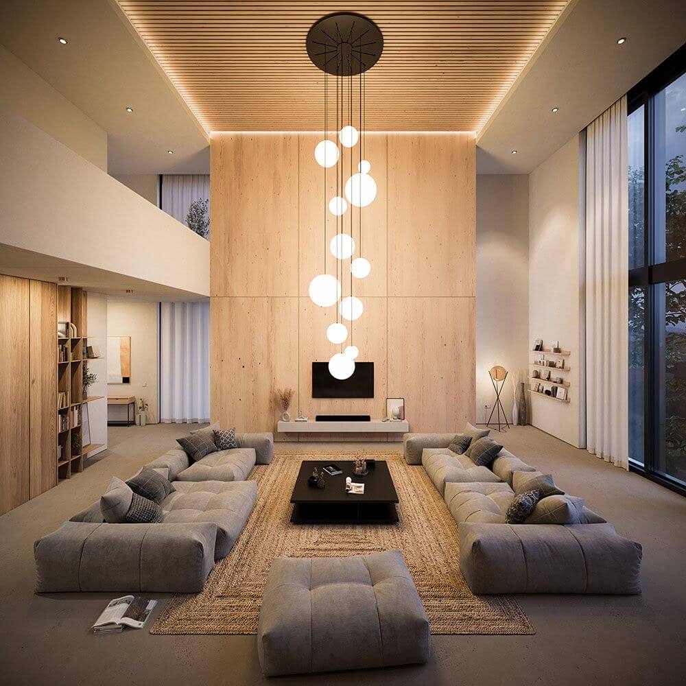 Bela Glass Pendant Light | Hand-Blown, Adjustable Suspension 150cm