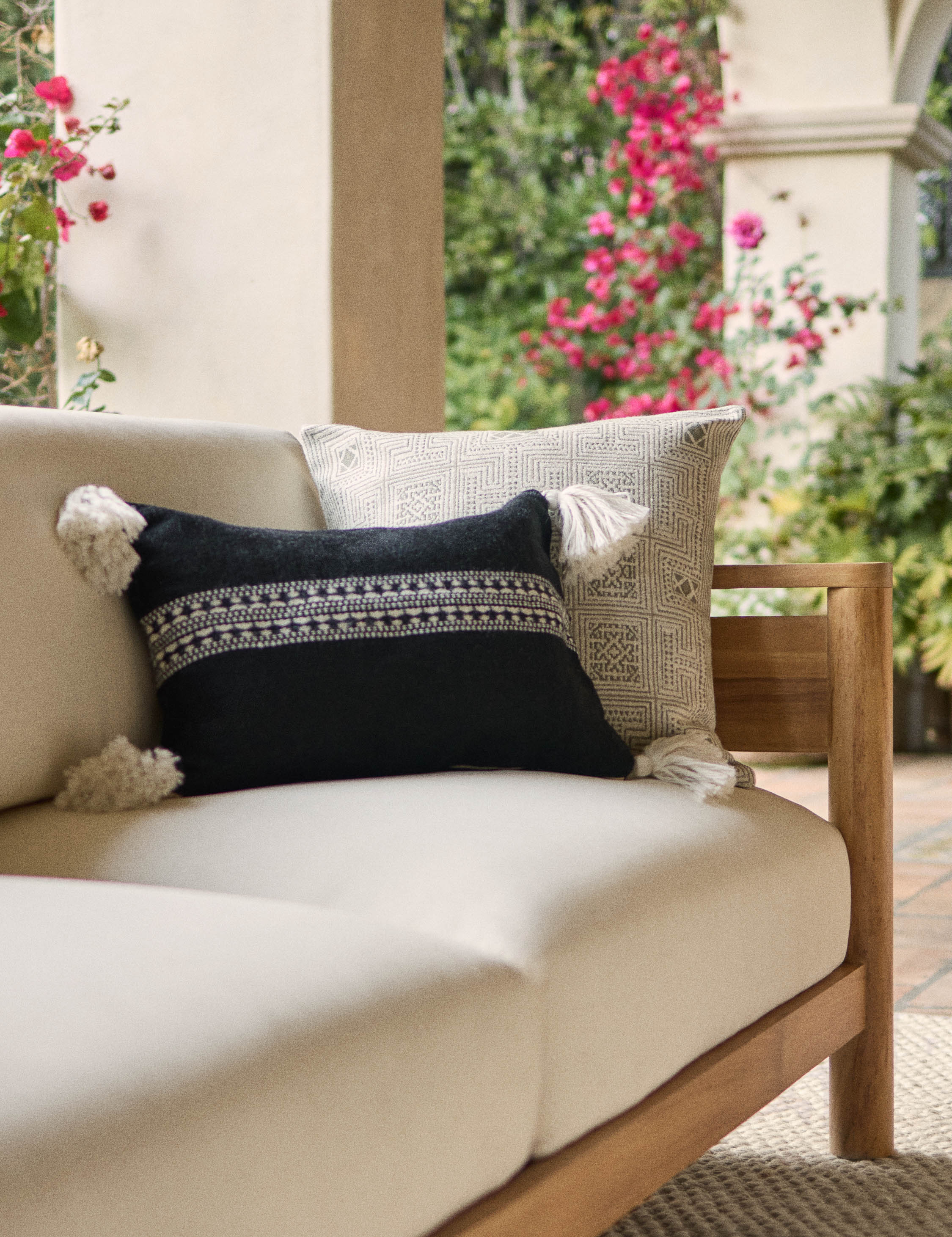 Mira Accent Pillow | Tasseled Corners, Indoor/Outdoor Use