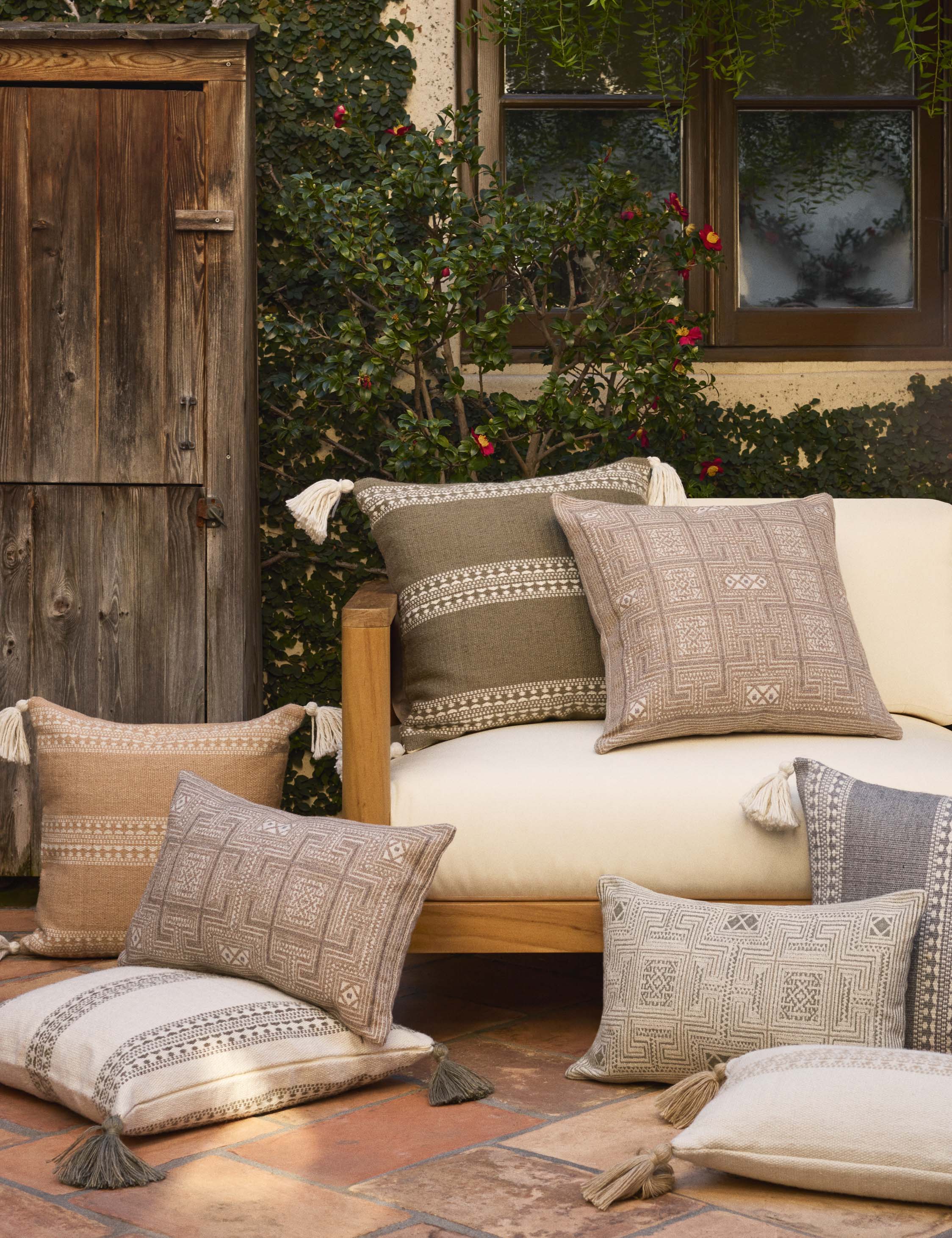 Mira Accent Pillow | Tasseled Corners, Indoor/Outdoor Use