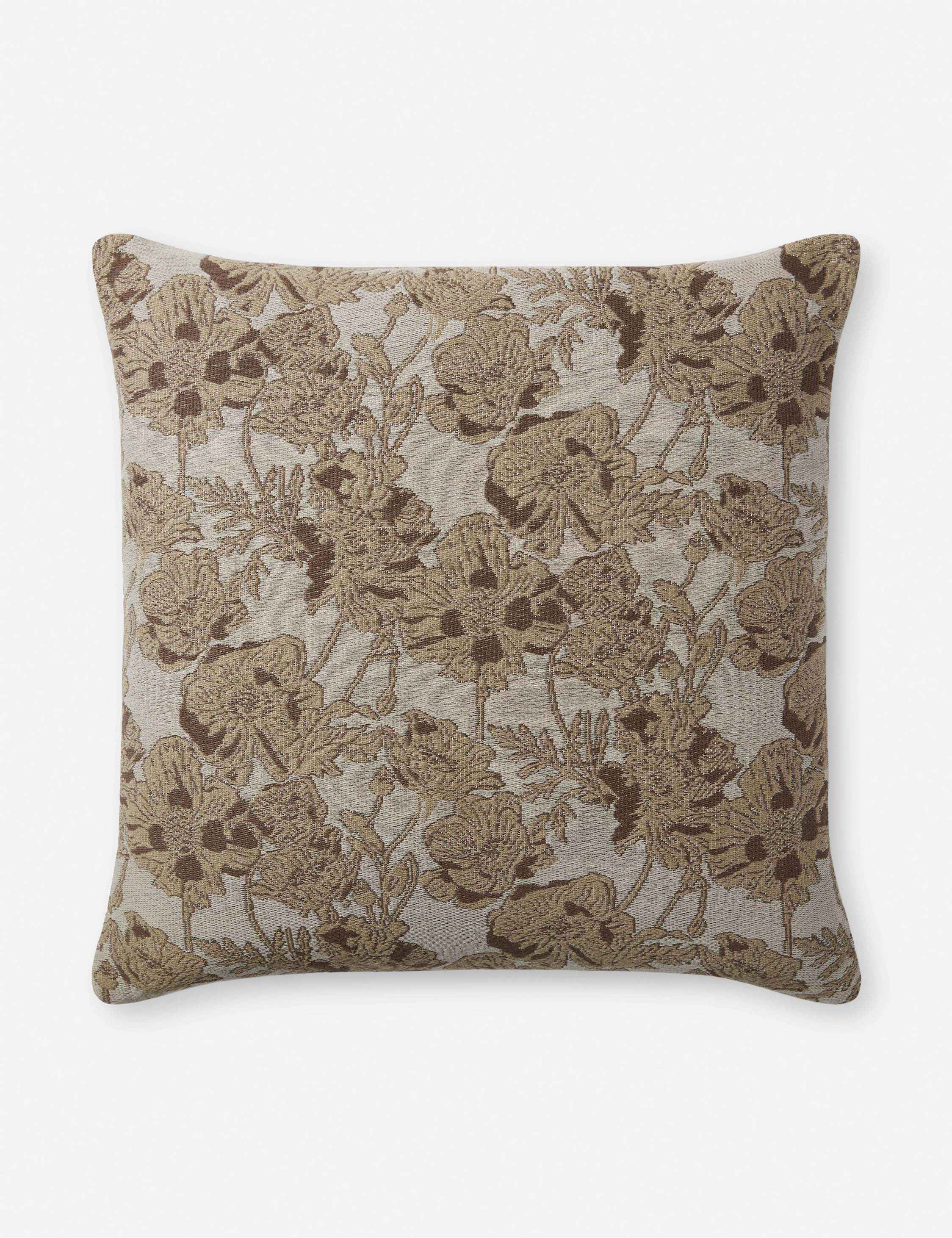 Mira Pillow | Woven Jacquard, Hand-Drawn Florals