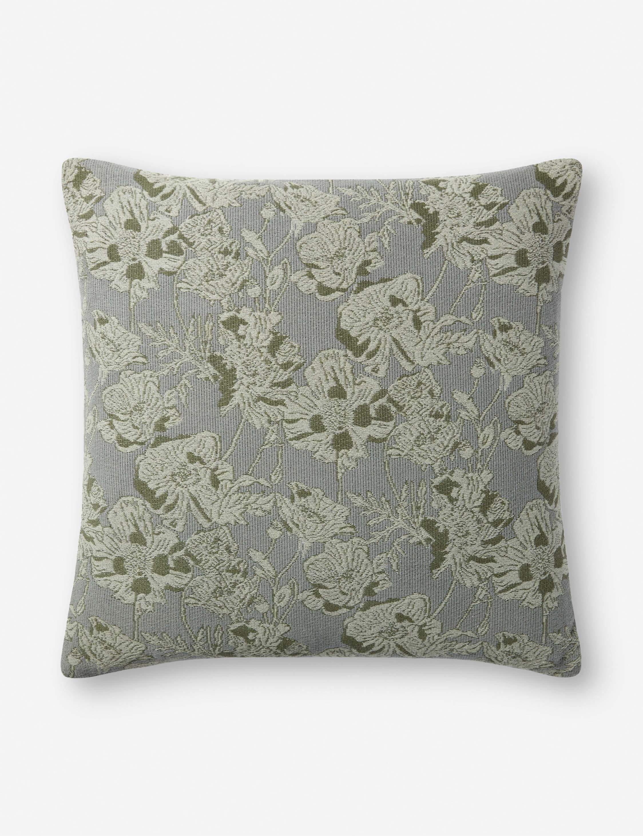 Mira Pillow | Woven Jacquard, Hand-Drawn Florals
