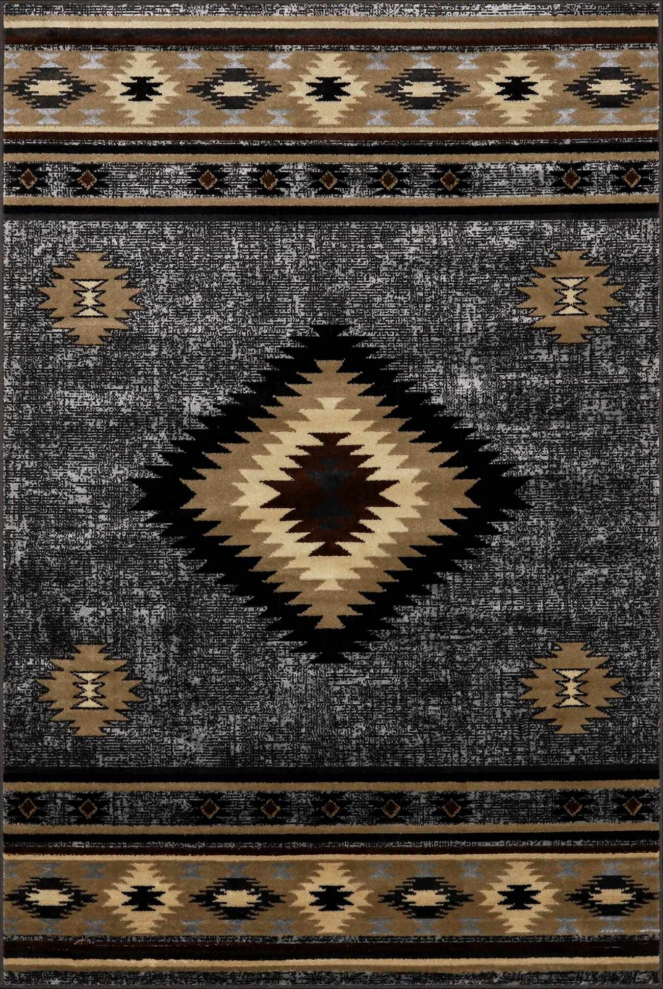 Bela Southwestern Area Rug  Aztec Diamond Pattern, 100% Polypropylene