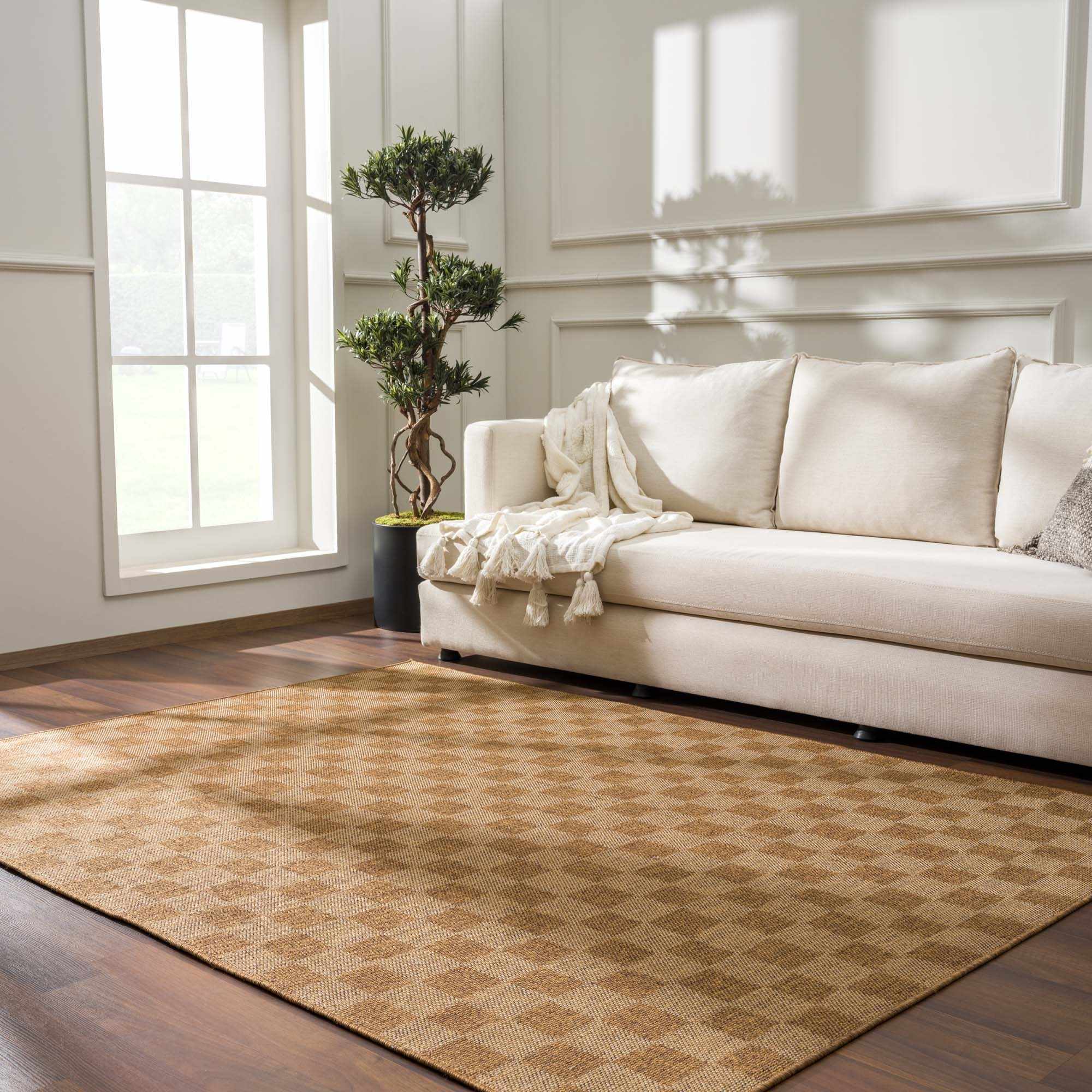 Bello Checkered Outdoor Rug 100% Polypropylene, Contemporary Style