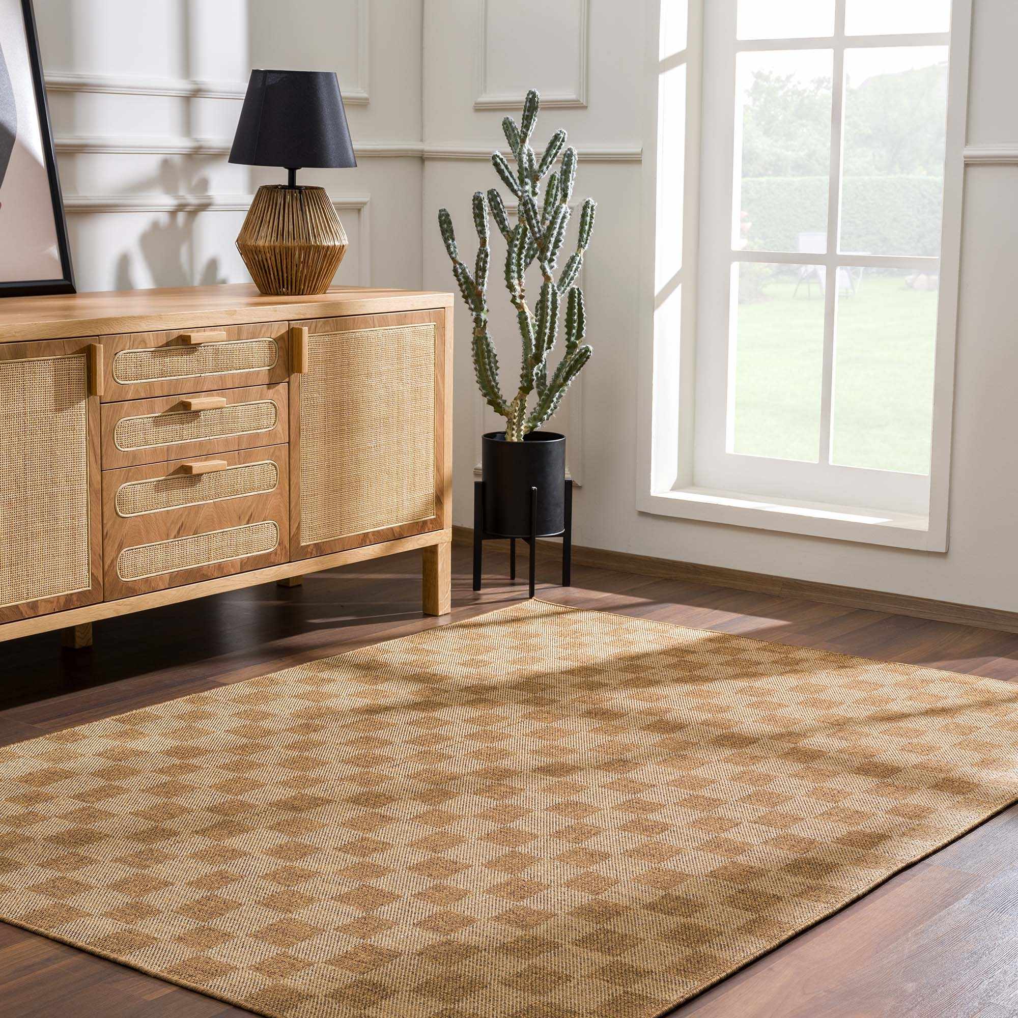 Bello Checkered Outdoor Rug 100% Polypropylene, Contemporary Style