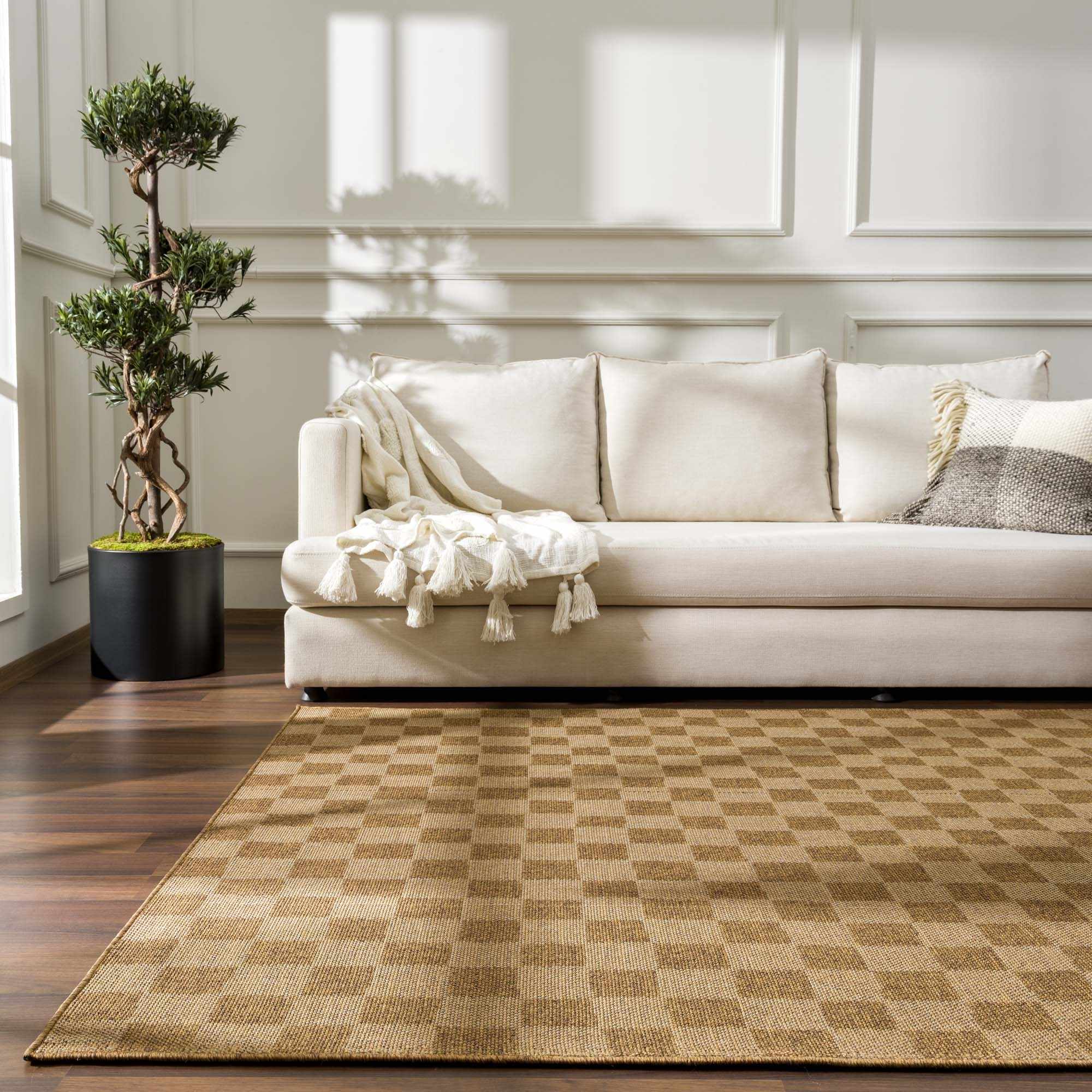 Bello Checkered Outdoor Rug 100% Polypropylene, Contemporary Style