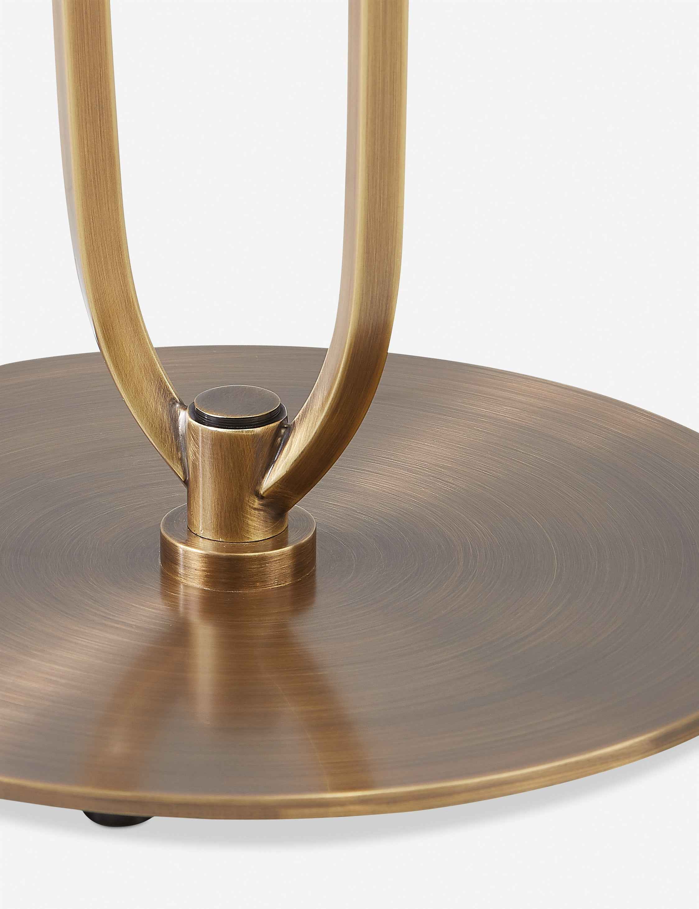 Pivotal Floor Lamp | Brass Frame, Off-White Linen Shade