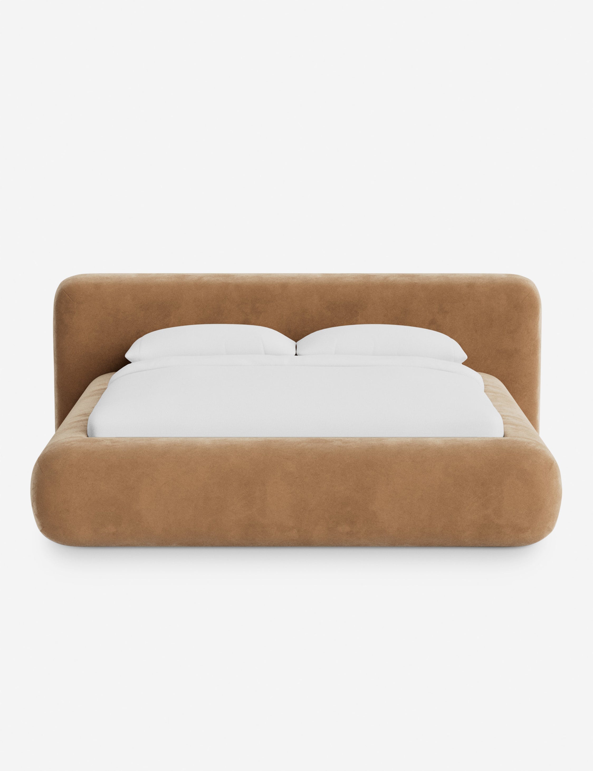 Pendo Rounded Platform Bed | Custom Upholstery, Low-Slung Design