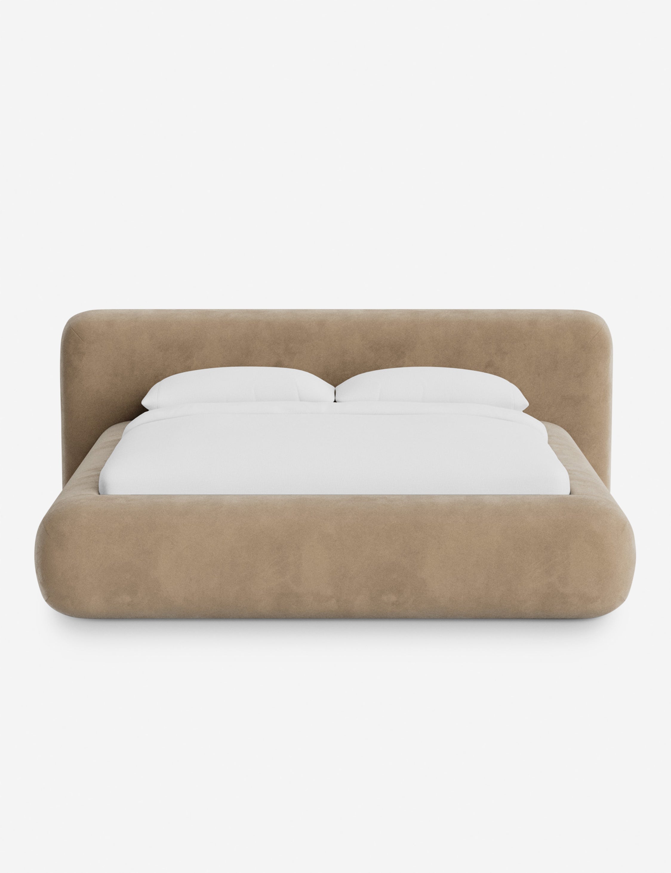 Pendo Rounded Platform Bed | Custom Upholstery, Low-Slung Design