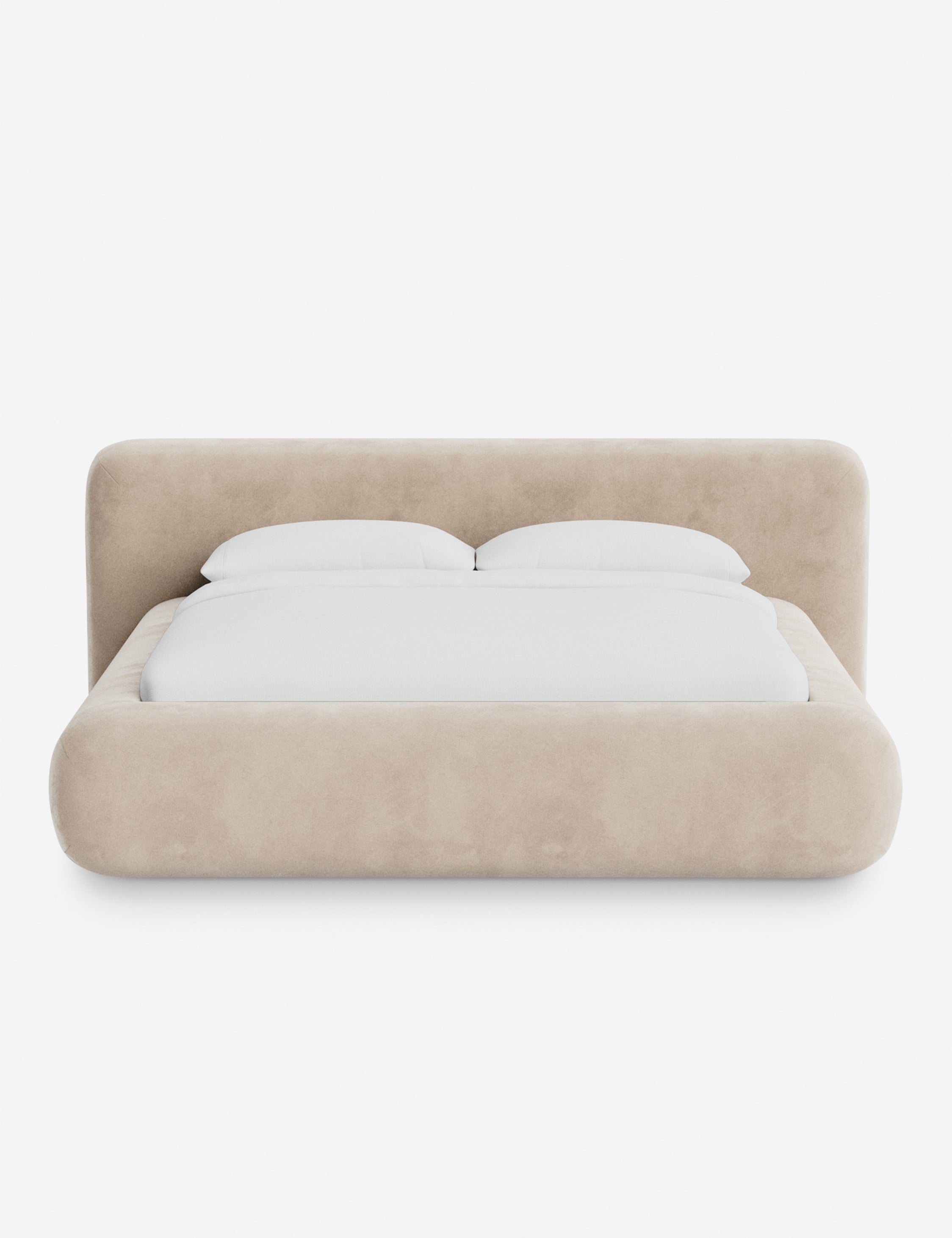 Pendo Rounded Platform Bed | Custom Upholstery, Low-Slung Design