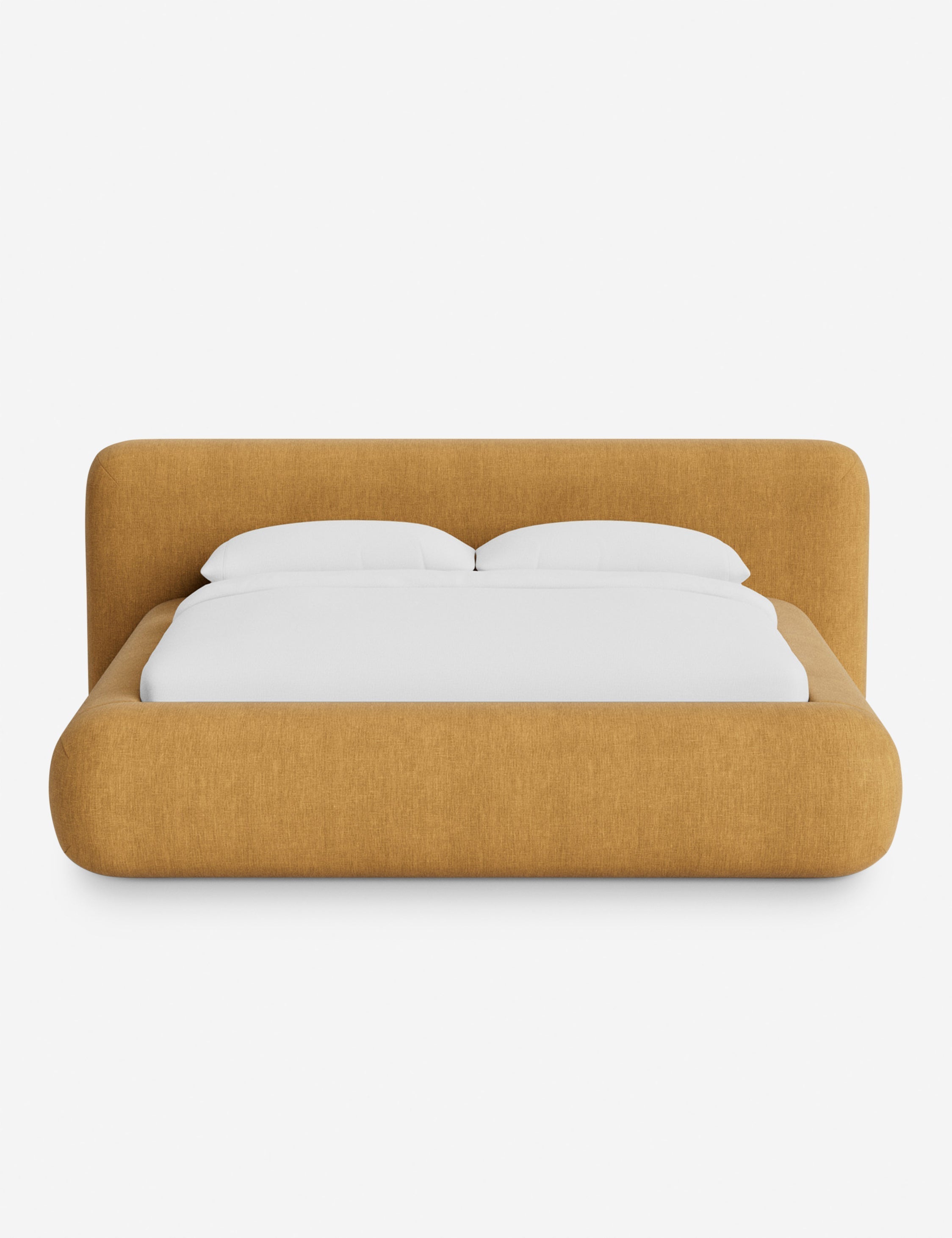 Pendo Rounded Platform Bed | Custom Upholstery, Low-Slung Design