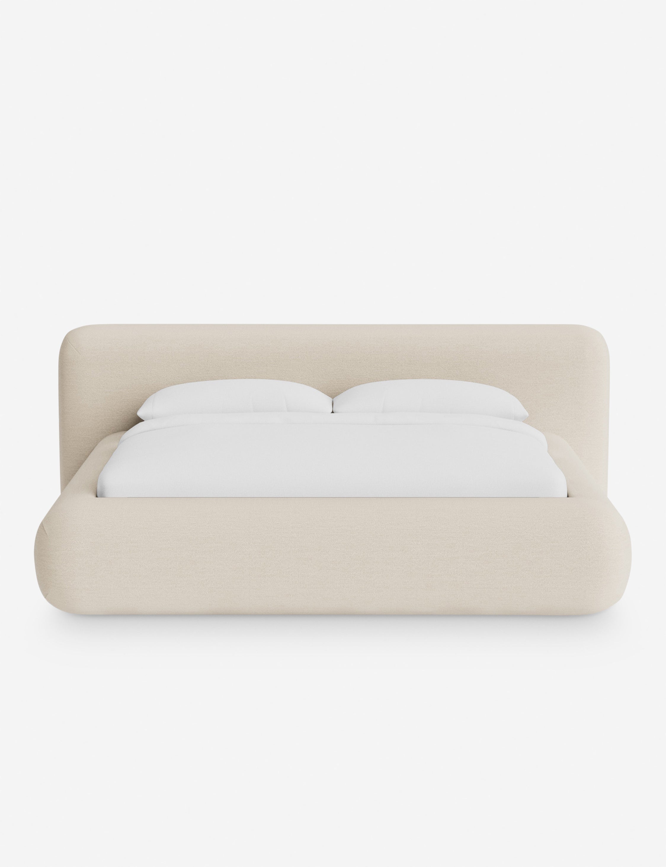 Pendo Rounded Platform Bed | Custom Upholstery, Low-Slung Design